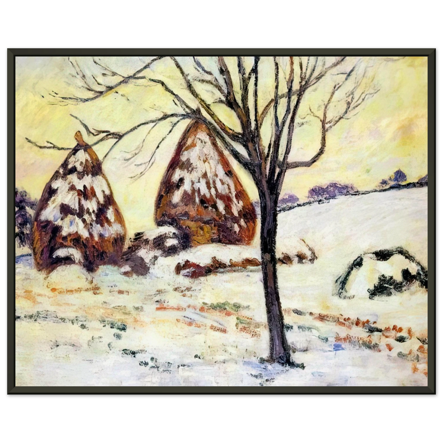 Armand Guillaumin Effts de neige a Palaiseau 1883 Framed Art Print - Aluminum Frame - 70x100 cm / 28x40 inches