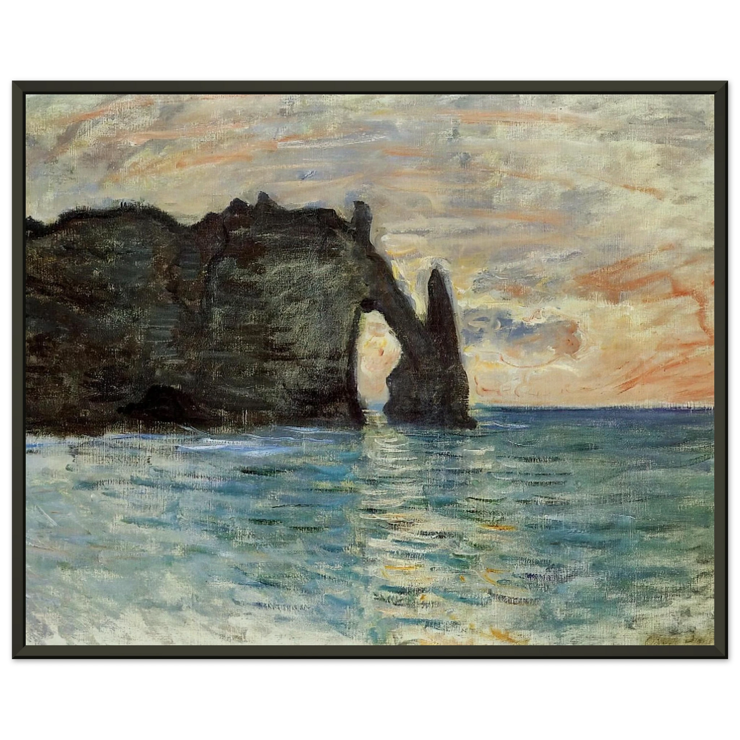claude monet The Manneport Cliff at Etretat Framed Art Print - Aluminum Frame - 40x50 cm / 16x20 inches