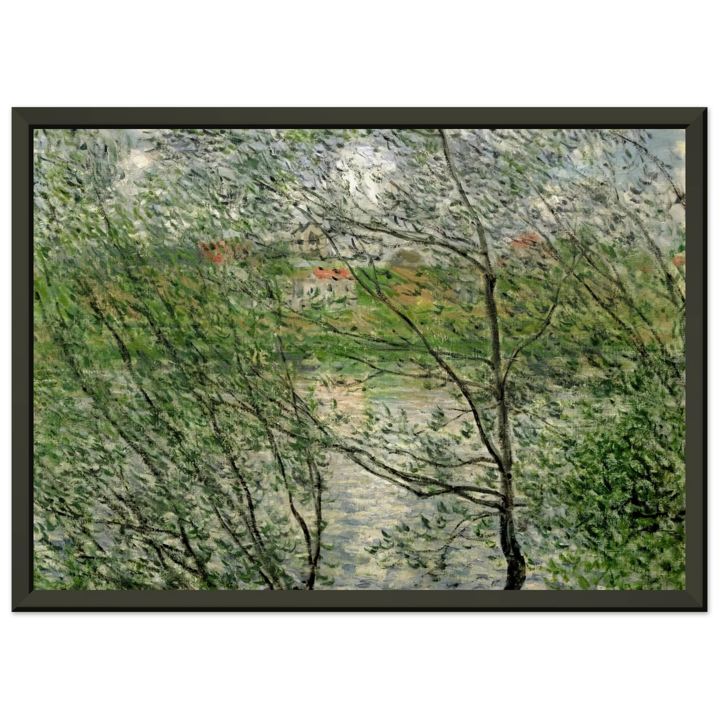 claude monet  The Isle GrandeJatte on the Siene Framed Art Print  - Aluminum Frame - 60x80 cm / 24x32 inches