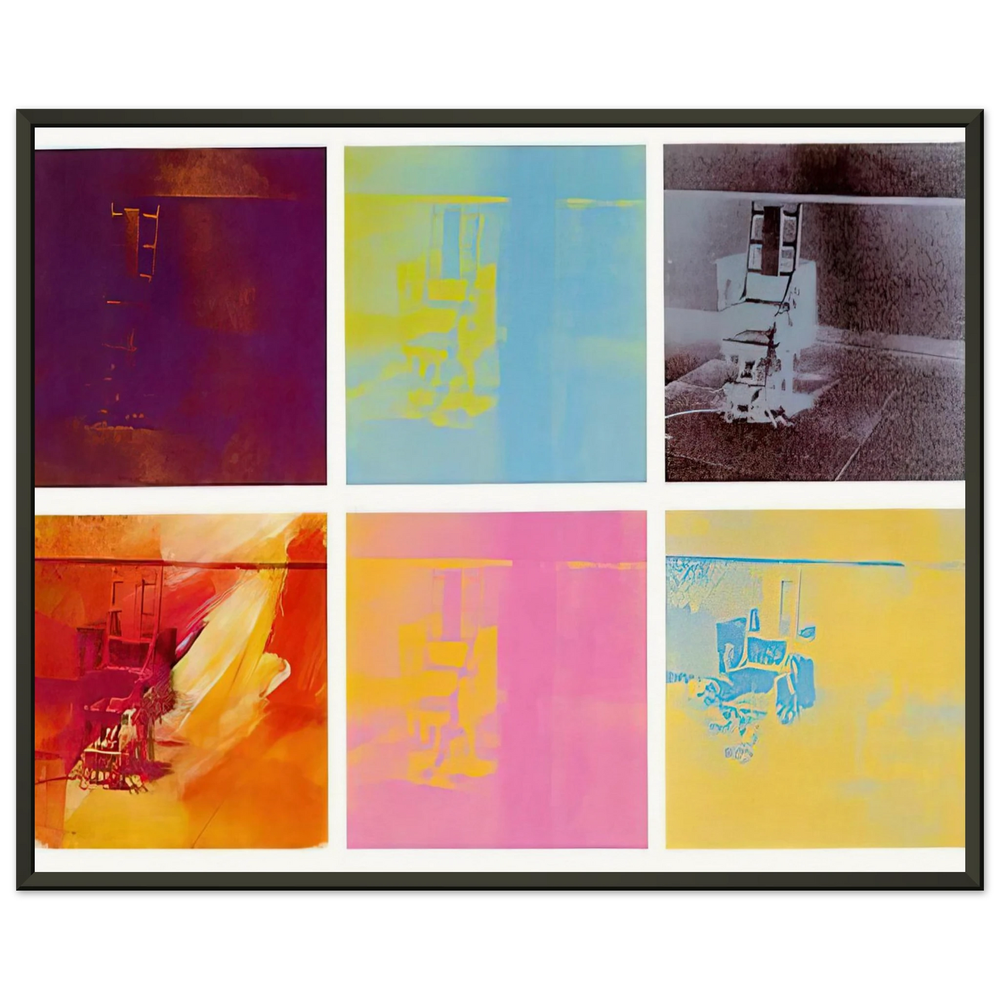 Andy Warhol Electric Chair Framed Art Print - Aluminum Frame - 60x80 cm / 24x32 inches