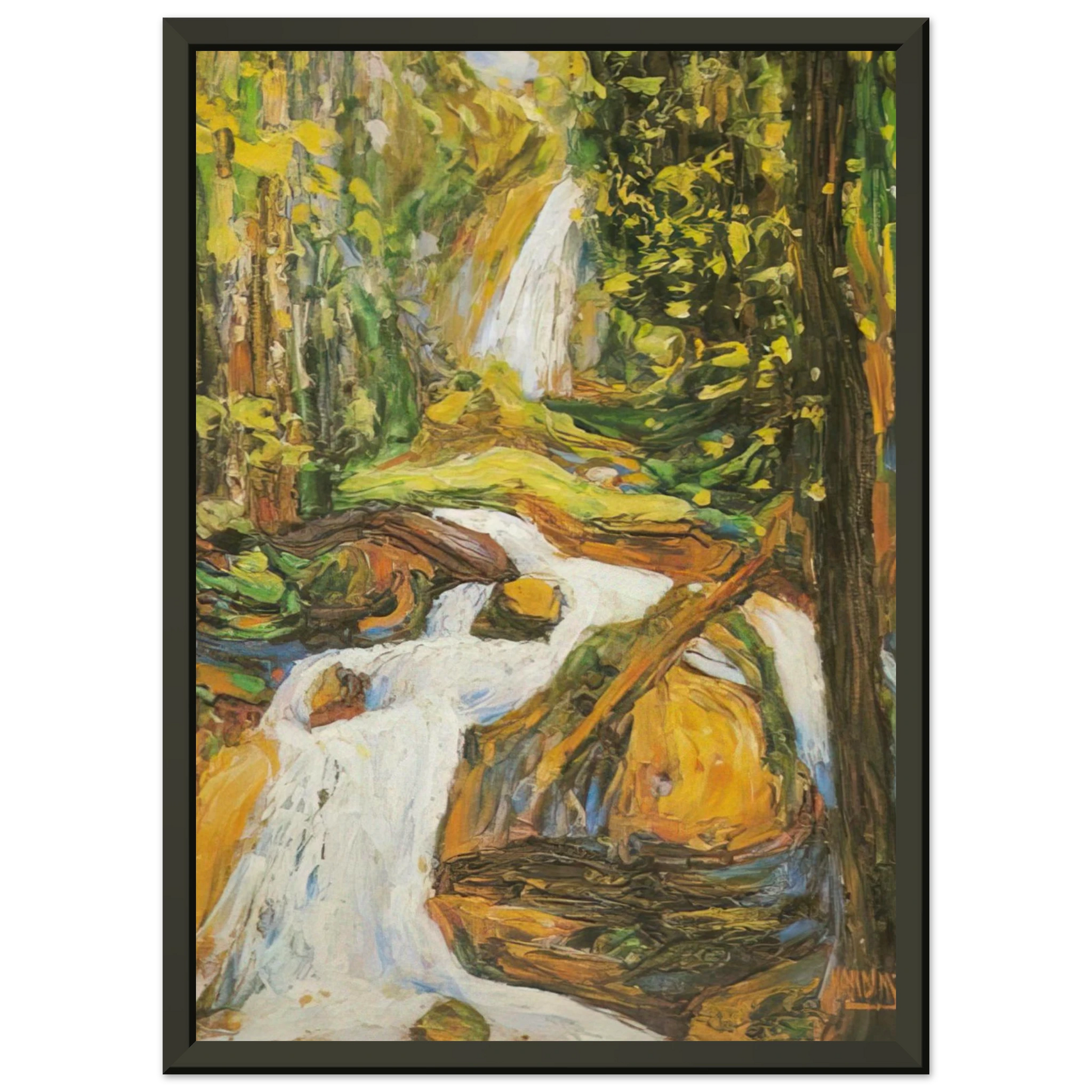 Wassily Kandinsky  KOCHEL WATERFALL I Framed Art Print  - Aluminum Frame - 70x100 cm / 28x40 inches