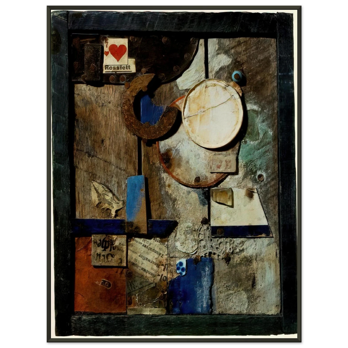 Kurt Schwitters MERZBILD ROSSFETT 1919 Framed Art Print - Aluminum Frame - 40x50 cm / 16x20 inches