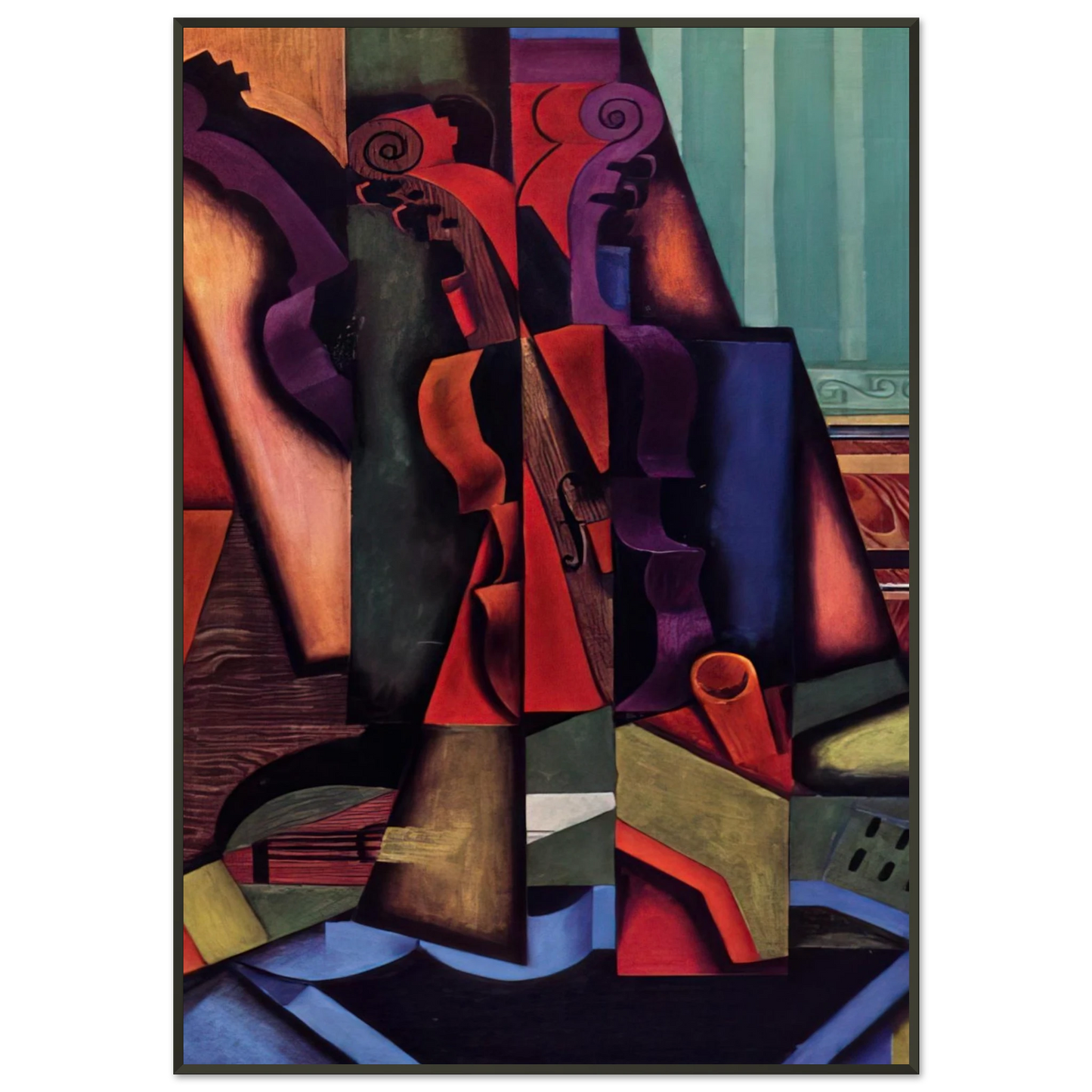 Juan Gris VIOLIN AND GUITAR 1913 Framed Art Print - Aluminum Frame - 21x29.7 cm / 8x12"