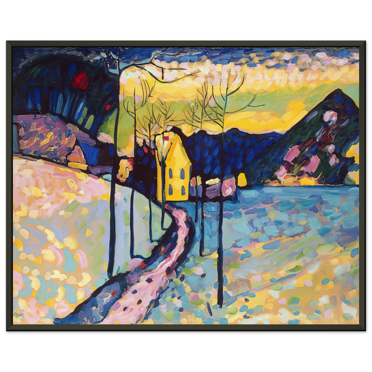Wassily Kandinsky WINTER LANDSCAPE 1909 Framed Art Print - Aluminum Frame - 40x50 cm / 16x20 inches
