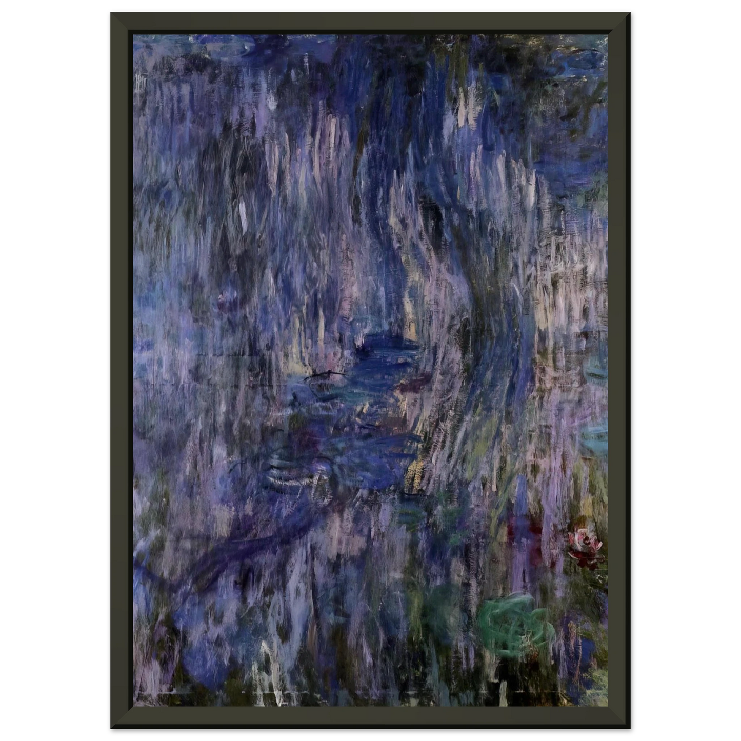 claude monet Water Lilies Reflection of a Weeping Willows Framed Art Print - Aluminum Frame - 70x100 cm / 28x40 inches