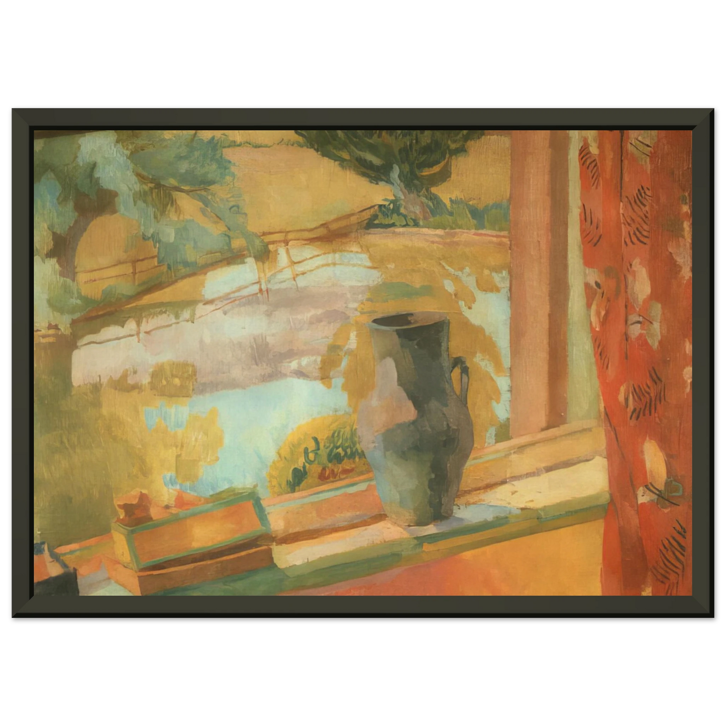 Vanessa Bell VIEW OF THE POND AT CHARLESTON 1919 Framed Art Print - Aluminum Frame - 40x50 cm / 16x20 inches