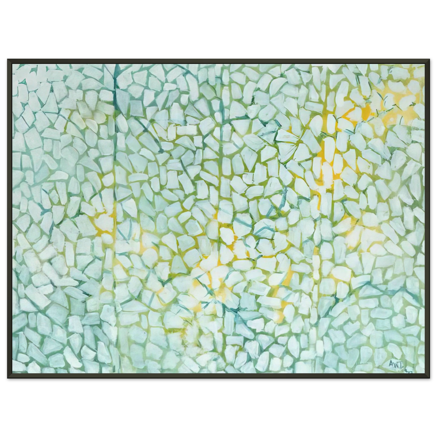 Alma Woodsey Thomas WHITE DAISIES RHAPSODY 1973 Framed Art Print - Aluminum Frame - 60x80 cm / 24x32 inches