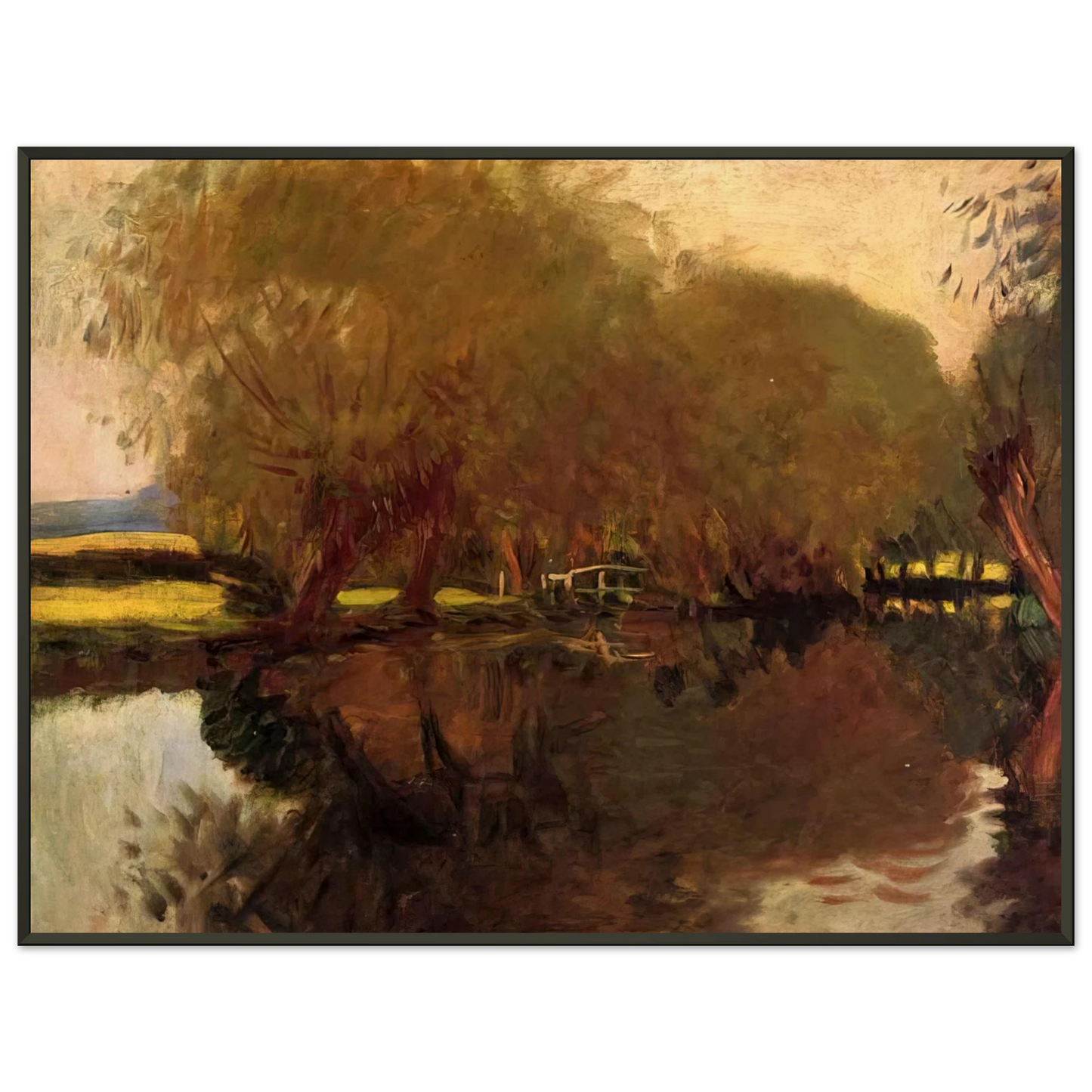 John Singer Sargent A Backwater at Calcot Near Reading Framed Art Print - Aluminum Frame - 60x80 cm / 24x32 inches