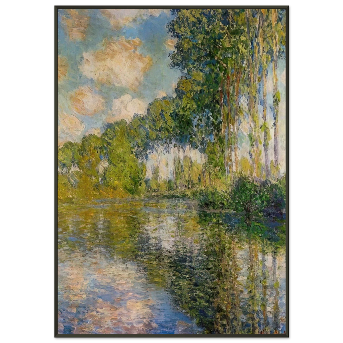 claude monet  Poplars On The Banks Of The River Epte Framed Art Print  - Aluminum Frame - 21x29.7 cm / 8x12"