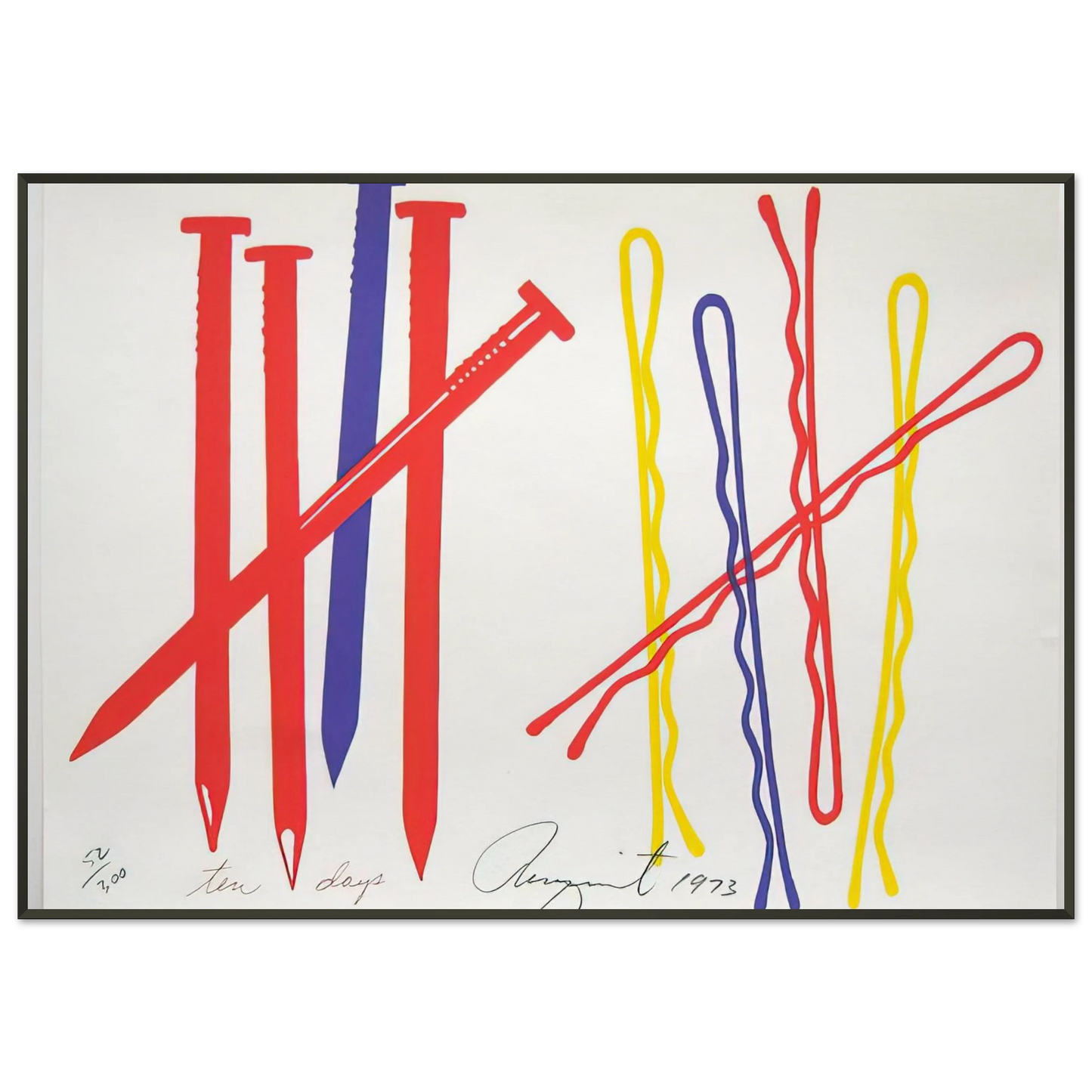 James Rosenquist Ten Days Framed Art Print - Aluminum Frame - 21x29.7 cm / 8x12"