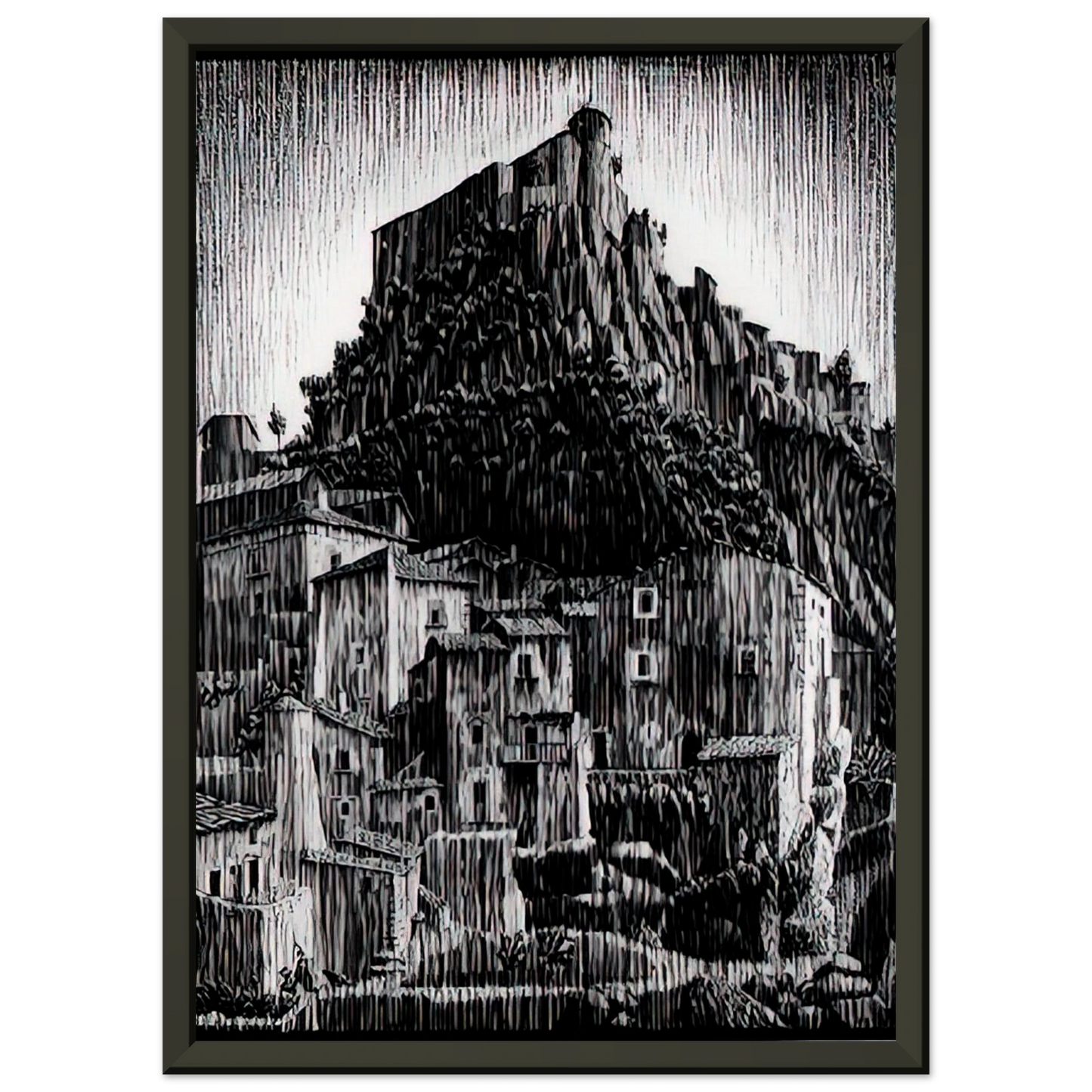 MC Escher  CERRO AL VOLTURNO ABRUZZI JANUARY 1930 1930 Framed Art Print  - Aluminum Frame - 40x50 cm / 16x20 inches