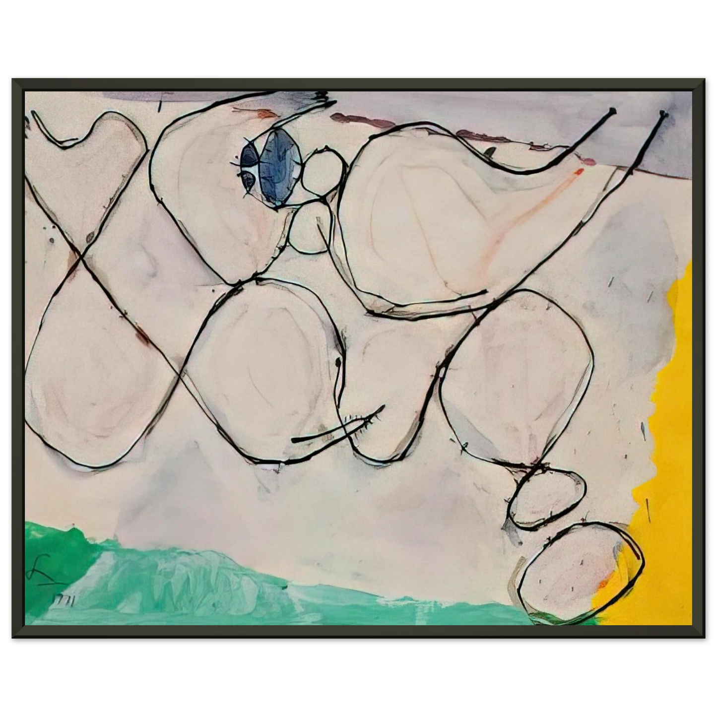 Frank Lobdell Untitled 1971 Framed Art Print - Aluminum Frame - 40x50 cm / 16x20 inches