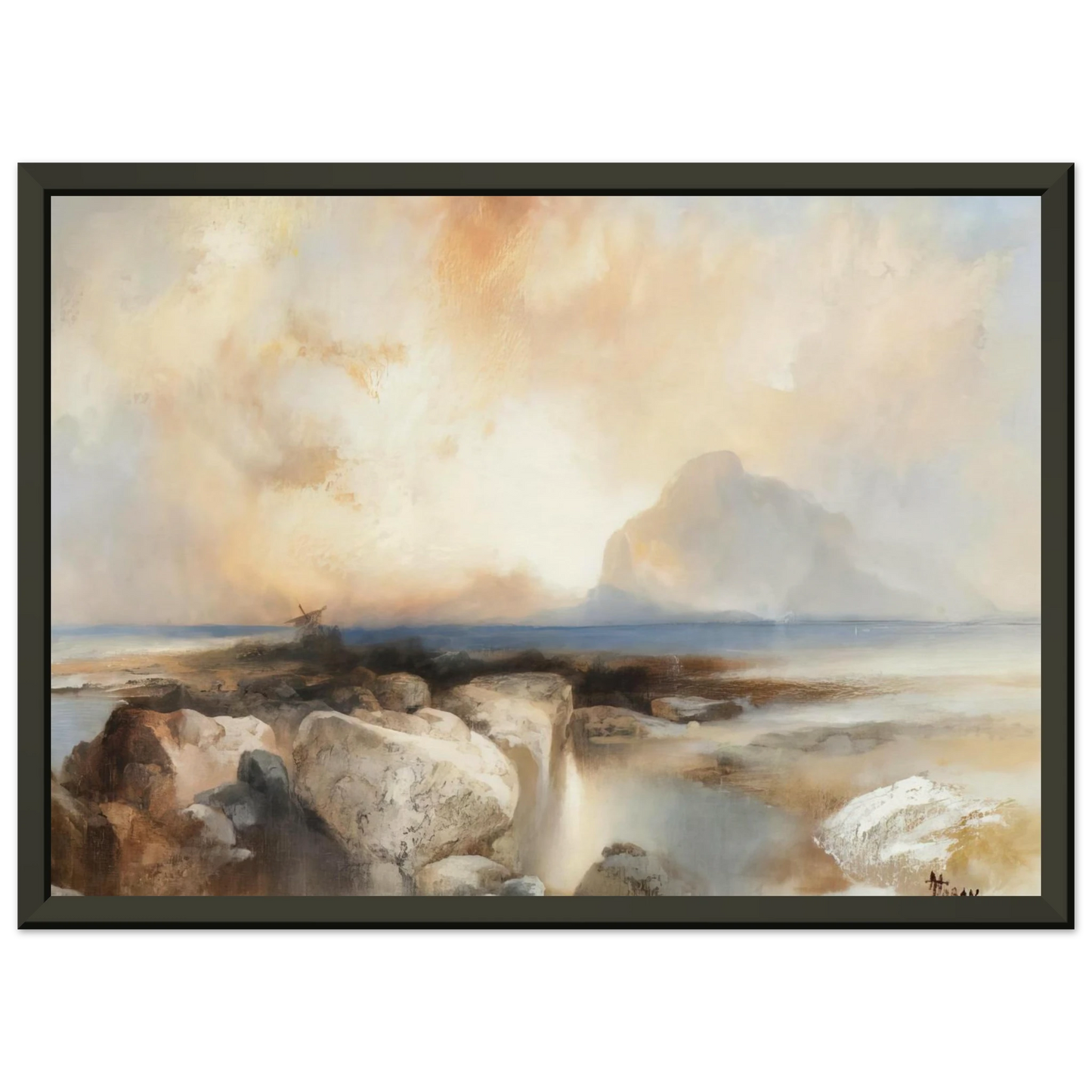 Thomas Moran Seascape Framed Art Print - Aluminum Frame - 40x50 cm / 16x20 inches