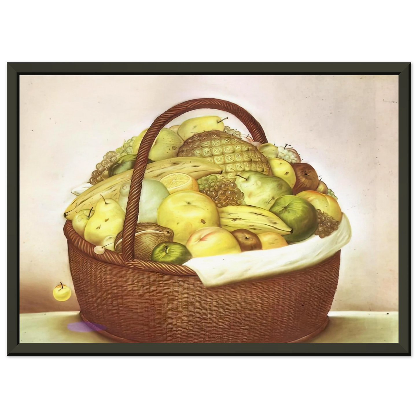 Fernando Botero FRUIT BASKET Framed Art Print - Aluminum Frame - 60x80 cm / 24x32 inches