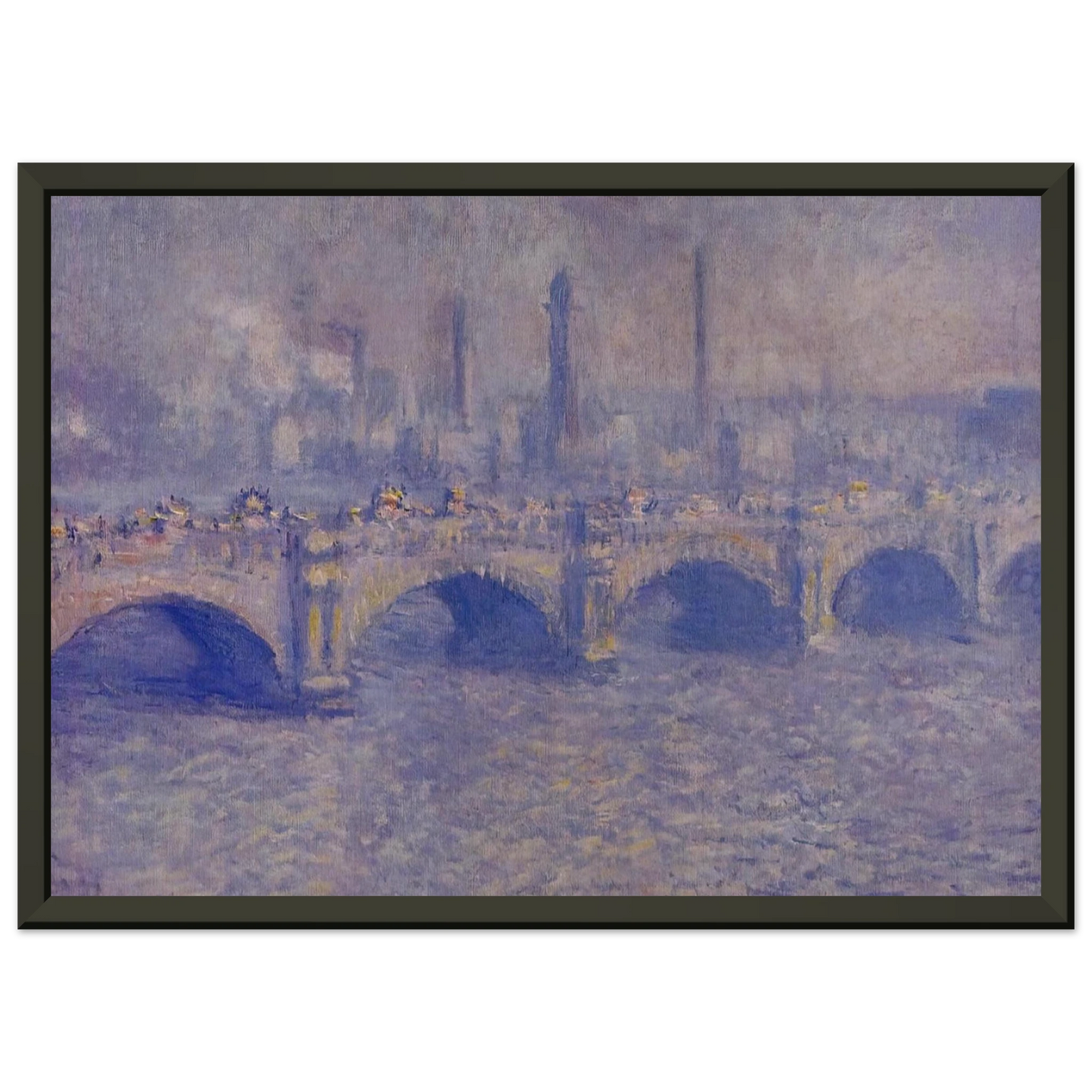 claude monet Waterloo Bridge Sunlight Effect Framed Art Print - Aluminum Frame - 70x100 cm / 28x40 inches