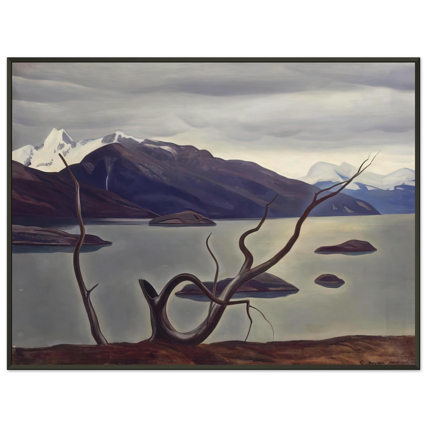 Rockwell Kent Admiralty Sound Tierra Del Fuego Framed Art Print - Aluminum Frame - 60x80 cm / 24x32 inches