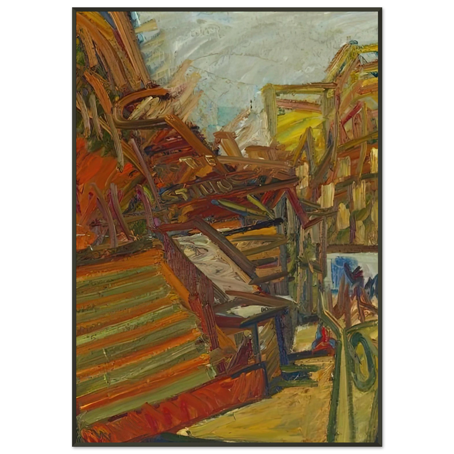 Frank Auerbach TO THE STUDIOS 1991 Framed Art Print - Aluminum Frame - 21x29.7 cm / 8x12"