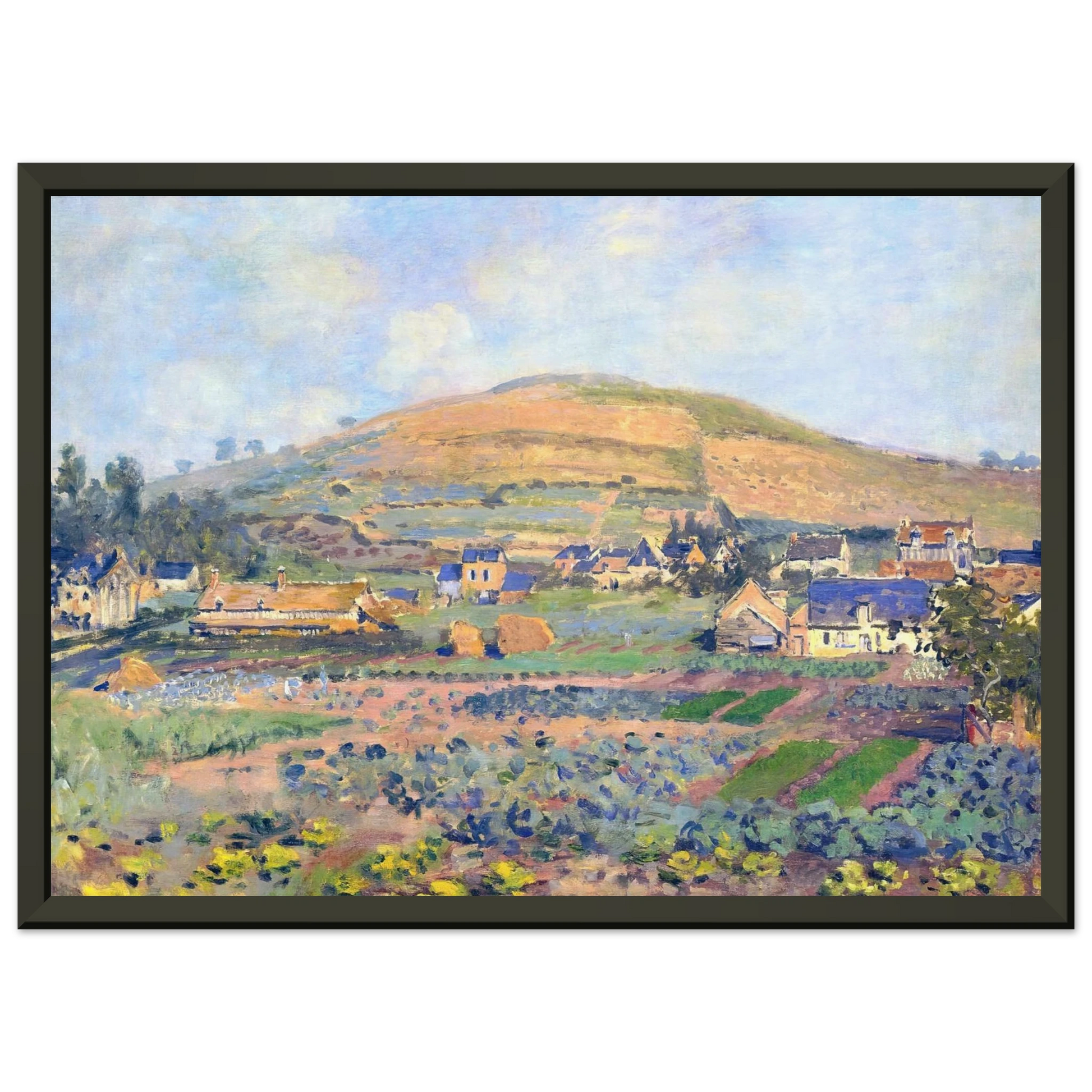 claude monet  The Mount Riboudet in Rouen at Spring Framed Art Print  - Aluminum Frame - 40x50 cm / 16x20 inches