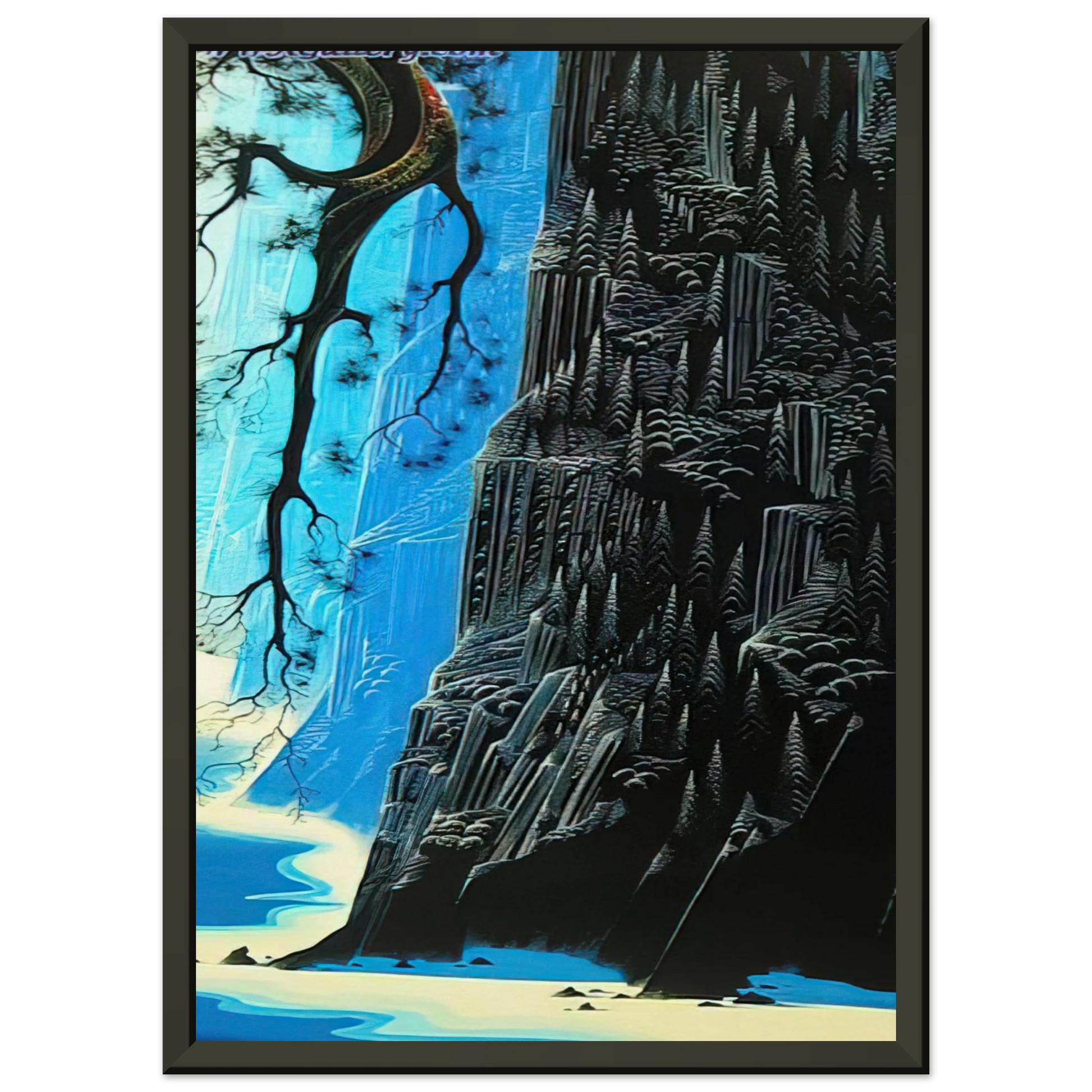 Eyvind Earle  Cliffs Ascending Framed Art Print  - Aluminum Frame - 60x80 cm / 24x32 inches