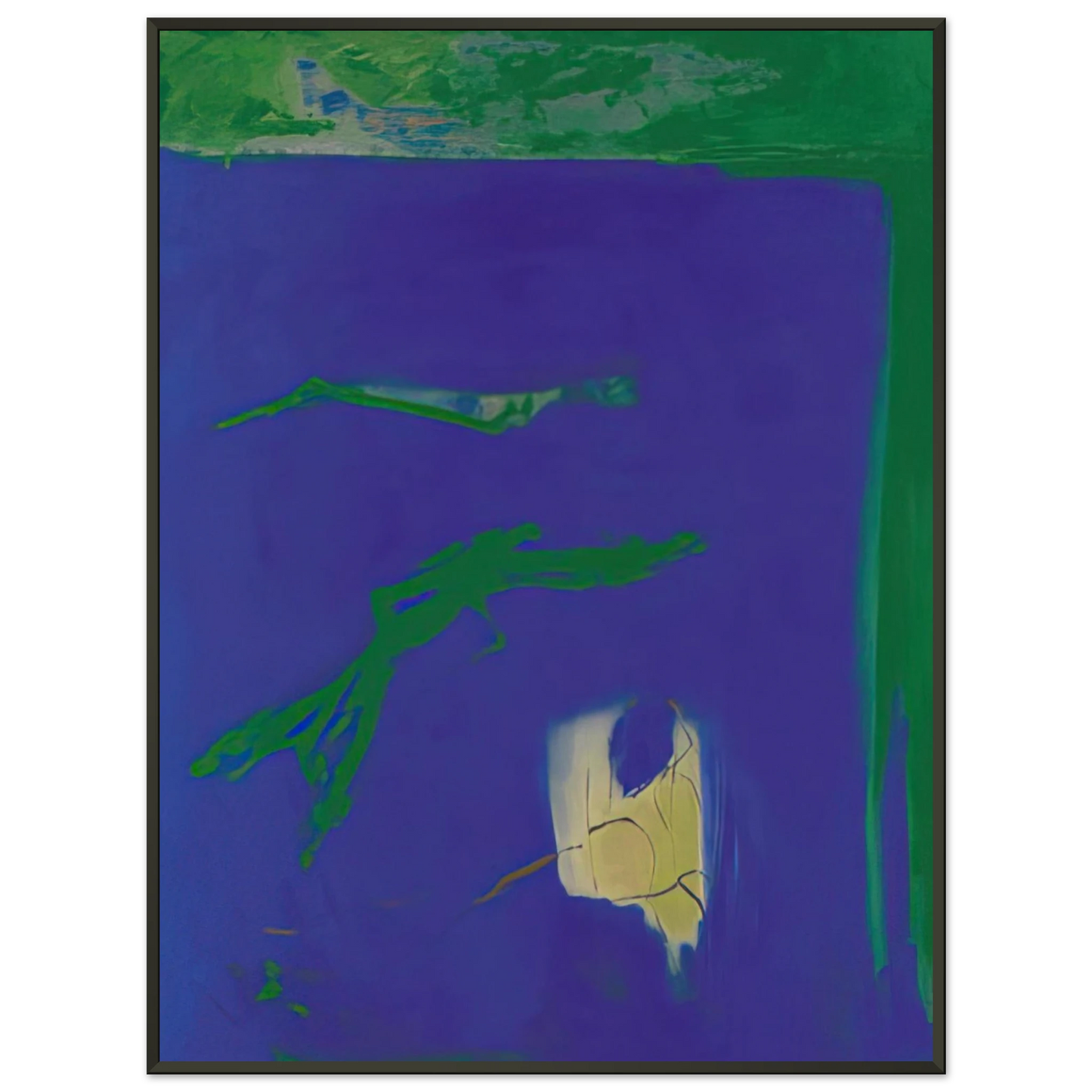 Esteban Vicente AZUL 1994 Framed Art Print - Aluminum Frame - 60x80 cm / 24x32 inches