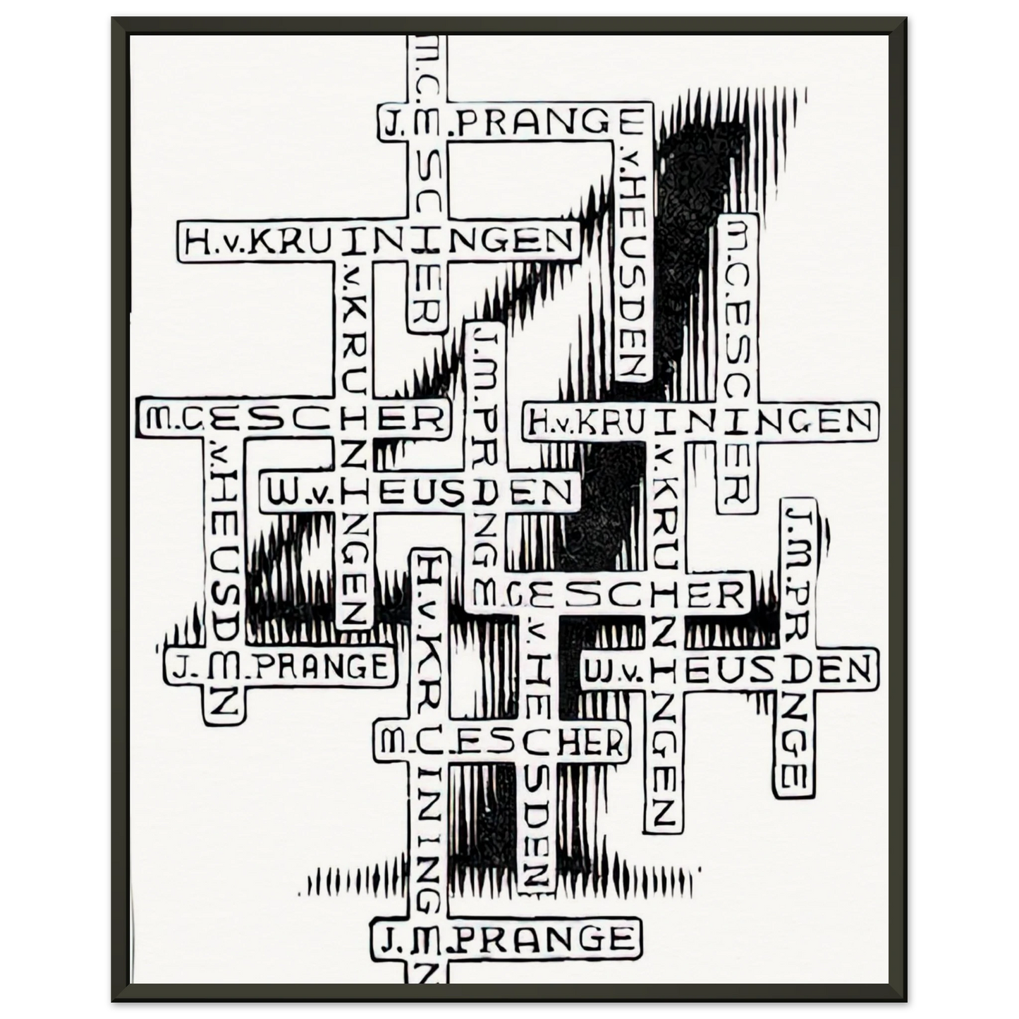 MC Escher  ESCHER 29 Framed Art Print  - Aluminum Frame - 40x50 cm / 16x20 inches