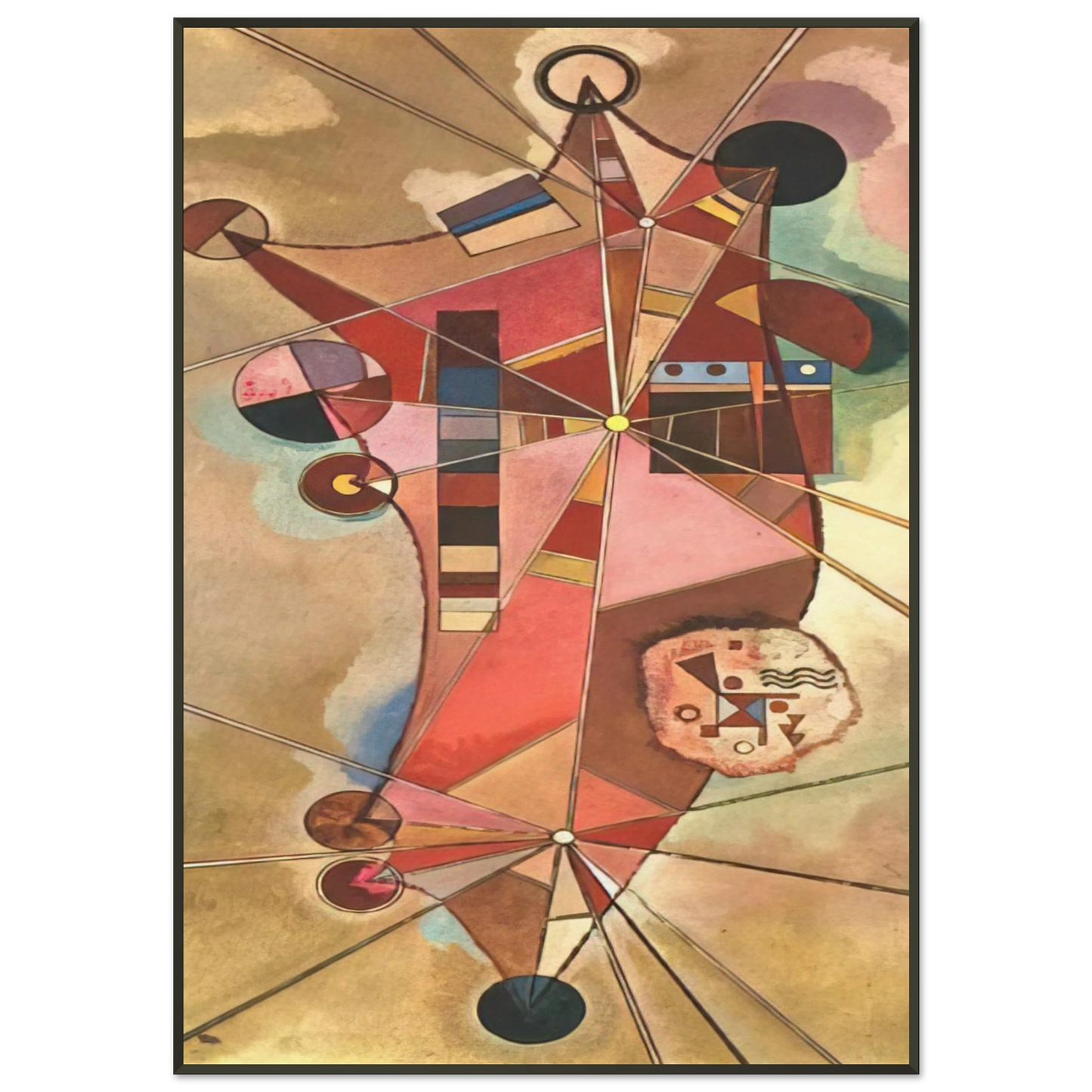 Wassily Kandinsky  FIXED POINTS Framed Art Print  - Aluminum Frame - 21x29.7 cm / 8x12"