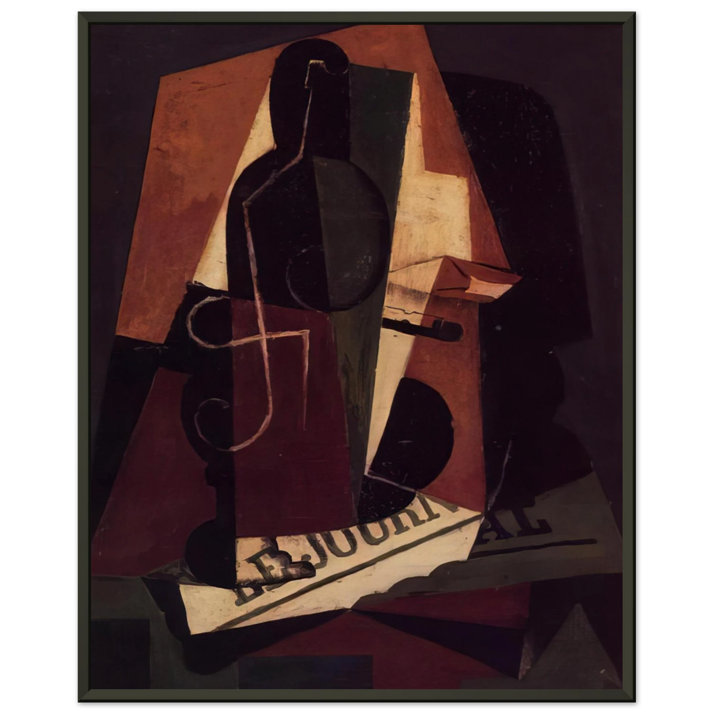 Juan Gris BOTTLE AND GLASS Framed Art Print - Aluminum Frame - 60x80 cm / 24x32 inches