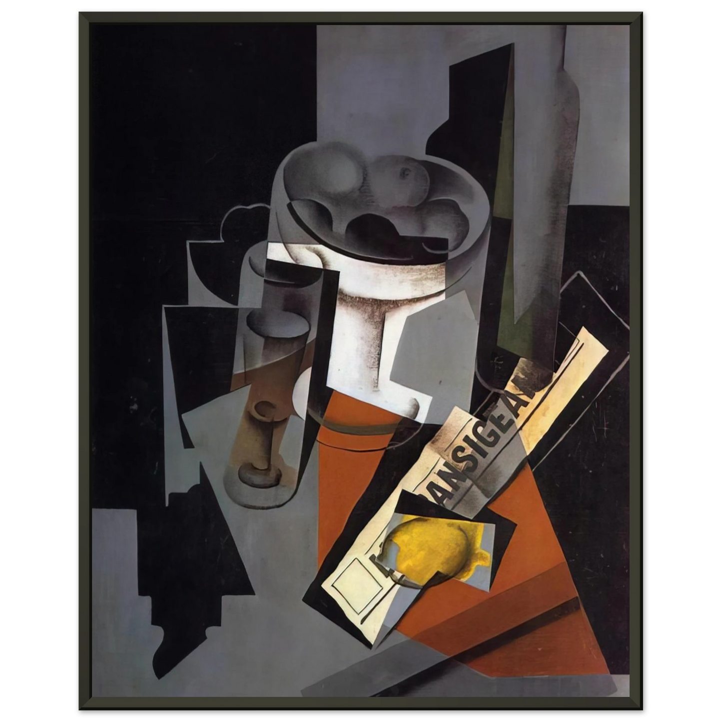 Juan Gris STILL LIFE WITH NEWSPAPER 1916 1 Framed Art Print - Aluminum Frame - 60x80 cm / 24x32 inches