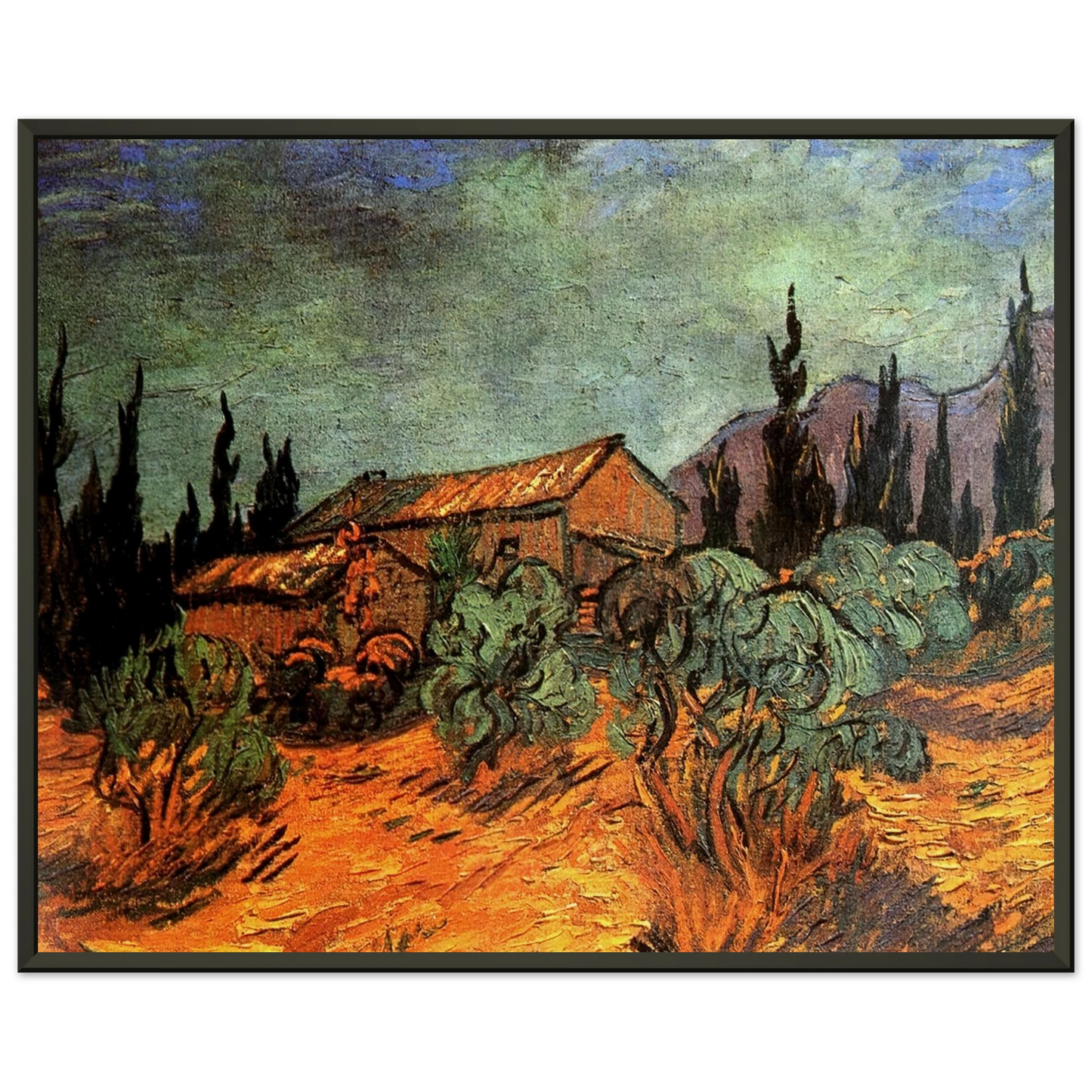 Vincent van Gogh Wooden Sheds Framed Art Print - Aluminum Frame - 60x80 cm / 24x32 inches