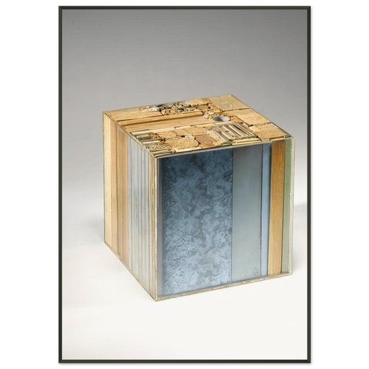 Alighiero Boetti  CUBO 1968 Framed Art Print  - Aluminum Frame - 21x29.7 cm / 8x12"