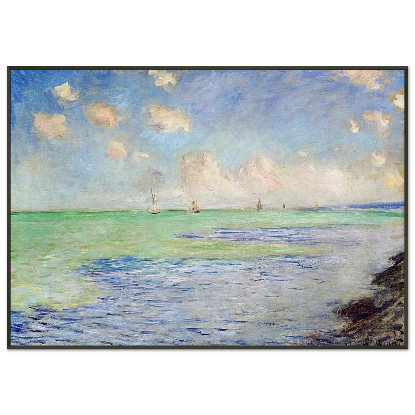 claude monet The Sea at Pourville Framed Art Print - Aluminum Frame - 21x29.7 cm / 8x12"