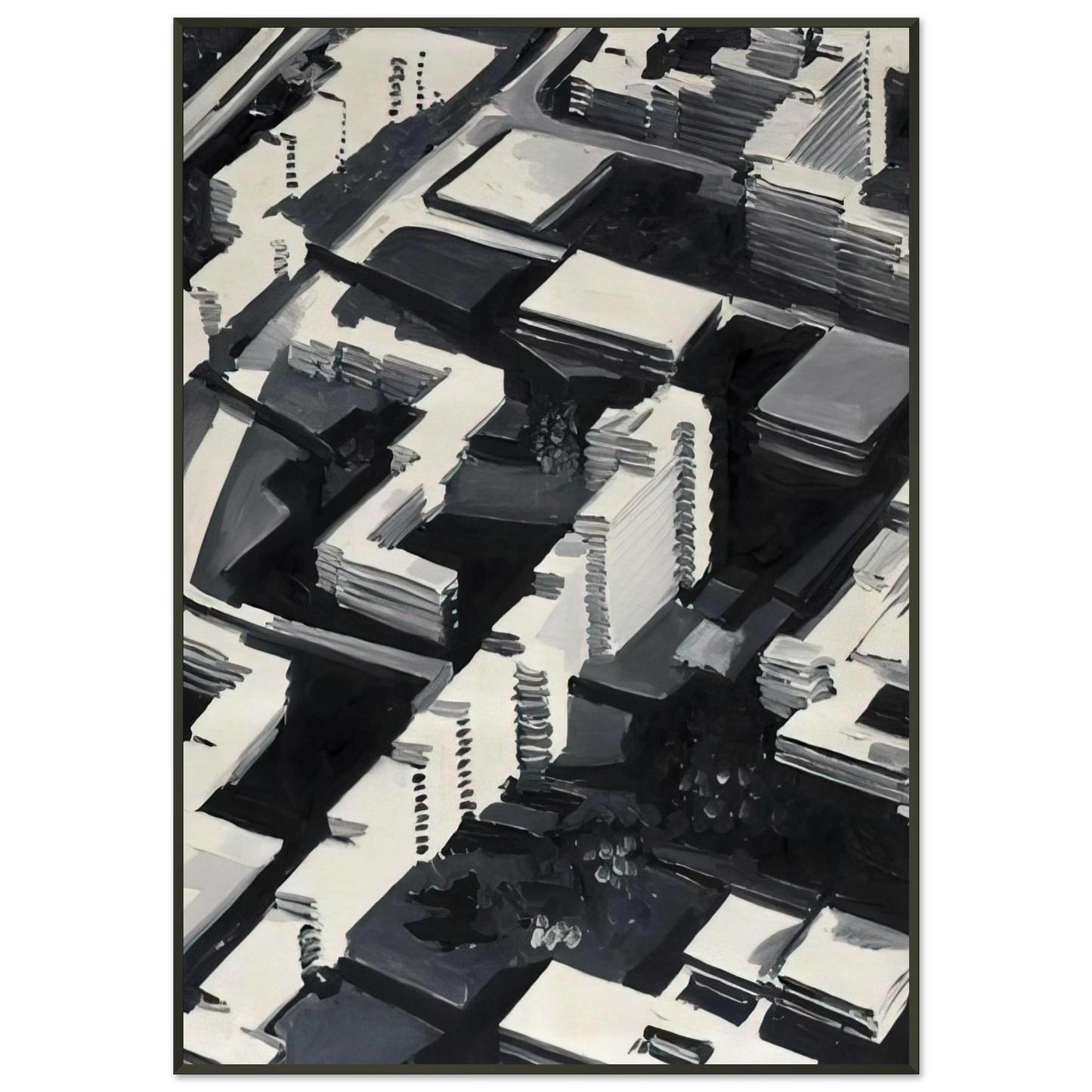 Gerhard Richter TOWNSCAPE SA 1969 Framed Art Print - Aluminum Frame - 21x29.7 cm / 8x12"