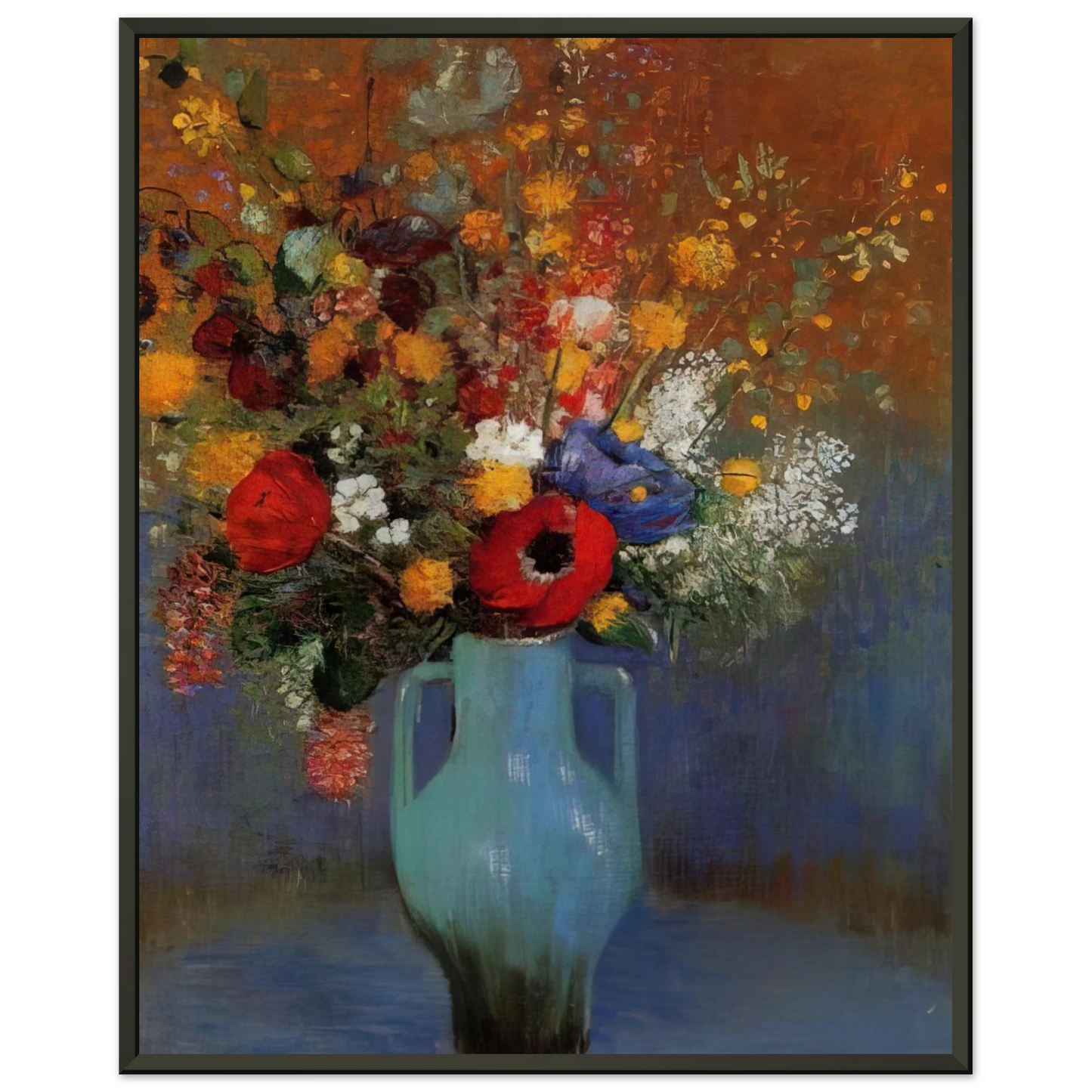 Odilon Redon  BOUQUET OF WILD FLOWERS 1 Framed Art Print  - Aluminum Frame - 60x80 cm / 24x32 inches