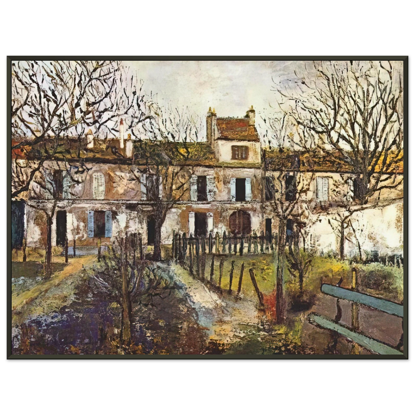 Maurice Utrillo THE GARDEN AT MONTMAGNY Framed Art Print - Aluminum Frame - 70x100 cm / 28x40 inches
