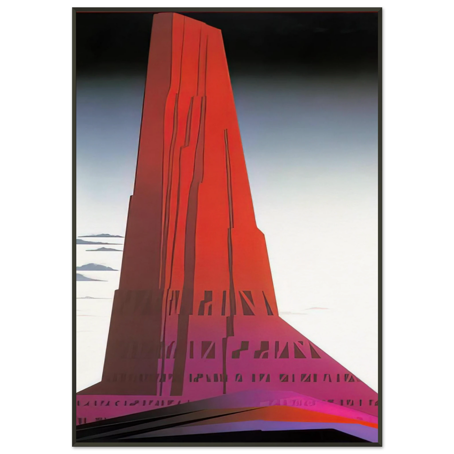 Eyvind Earle Desert Skyscraper Framed Art Print - Aluminum Frame - 21x29.7 cm / 8x12"