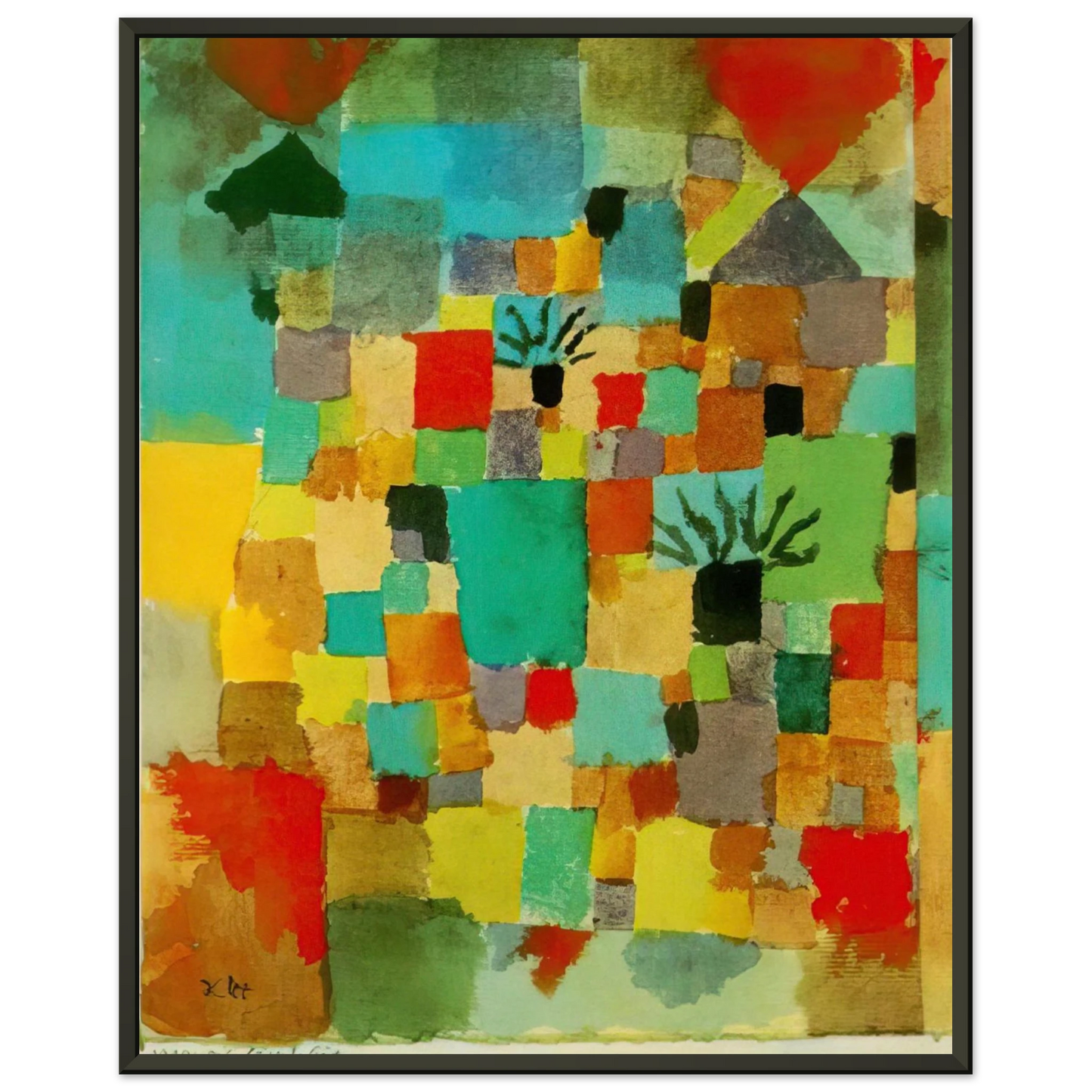 Paul Klee SOUTHERN TUNISIAN GARDENS 1919 Framed Art Print - Aluminum Frame - 70x100 cm / 28x40 inches