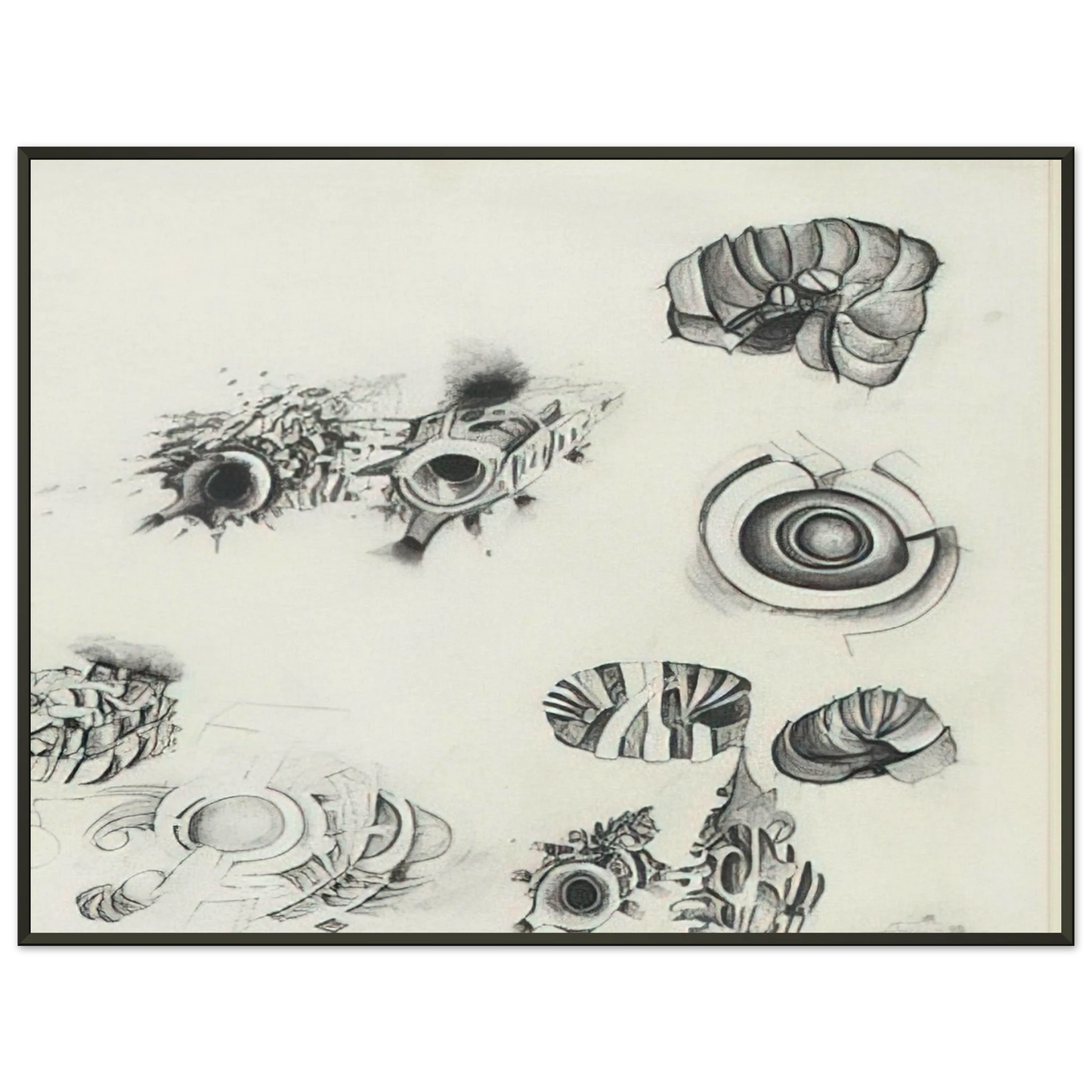Lee Bontecou UNTITLED 1961 1 Framed Art Print - Aluminum Frame - 70x100 cm / 28x40 inches