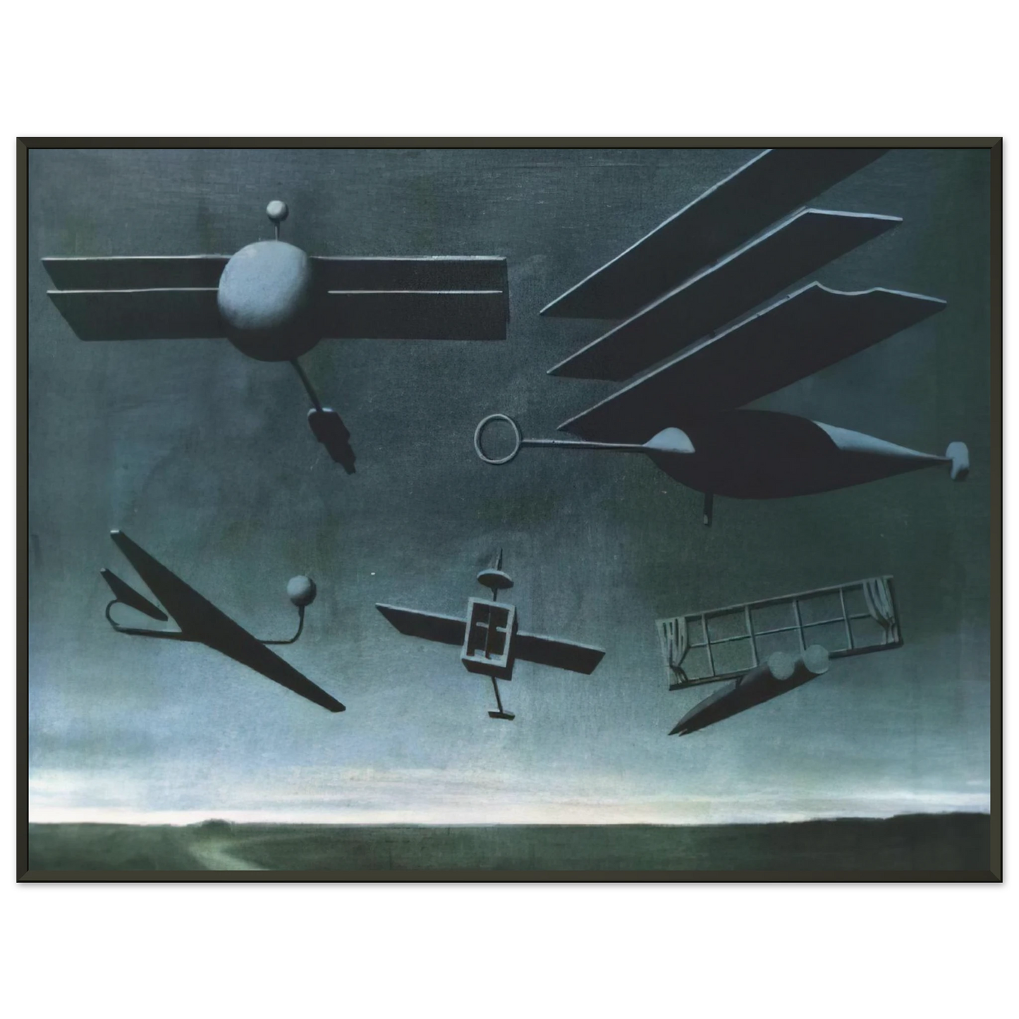 Rene Magritte BLACK FLAG 1937 Framed Art Print - Aluminum Frame - 60x80 cm / 24x32 inches