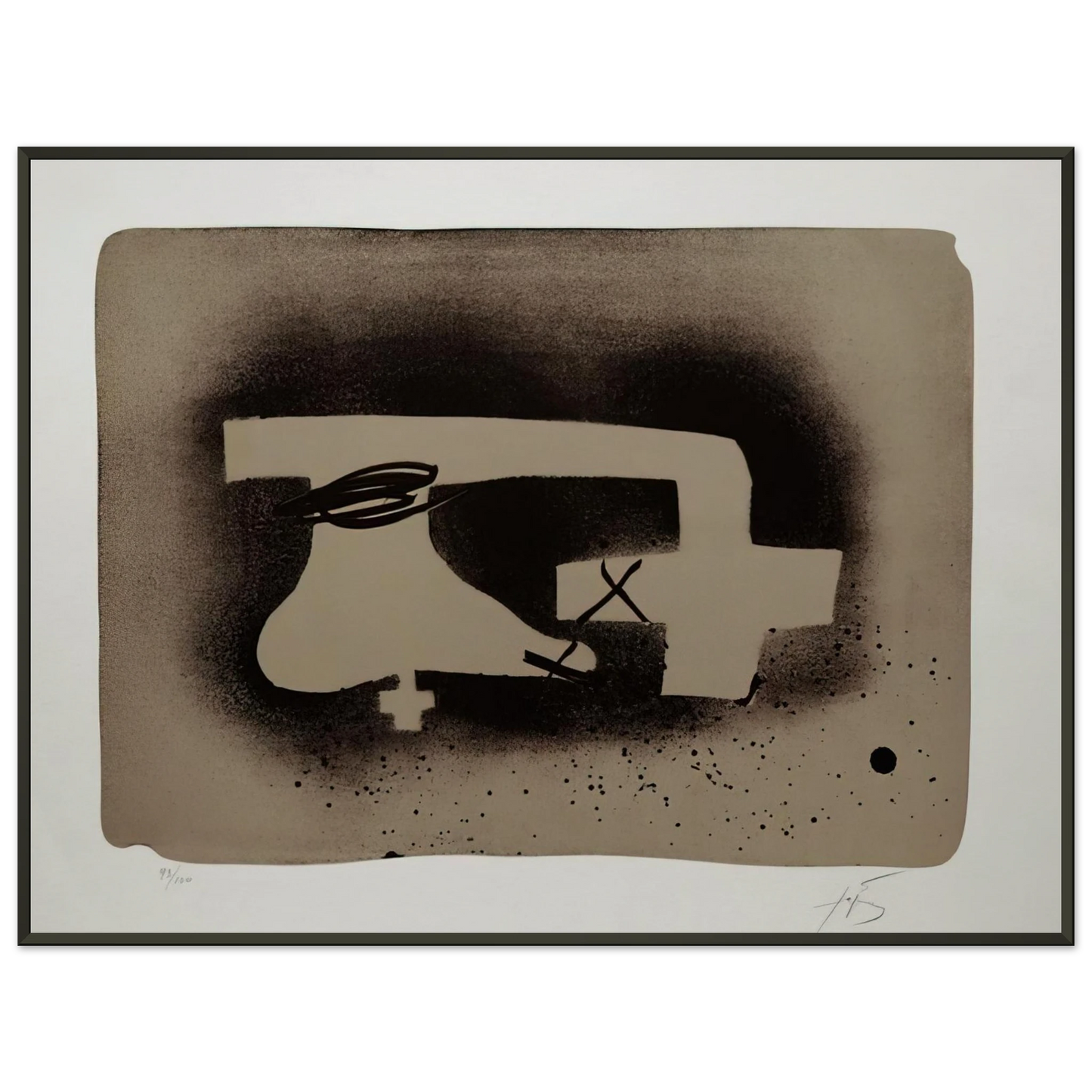 Antoni Tapies ERINNERUNGEN I 1988 Framed Art Print - Aluminum Frame - 60x80 cm / 24x32 inches