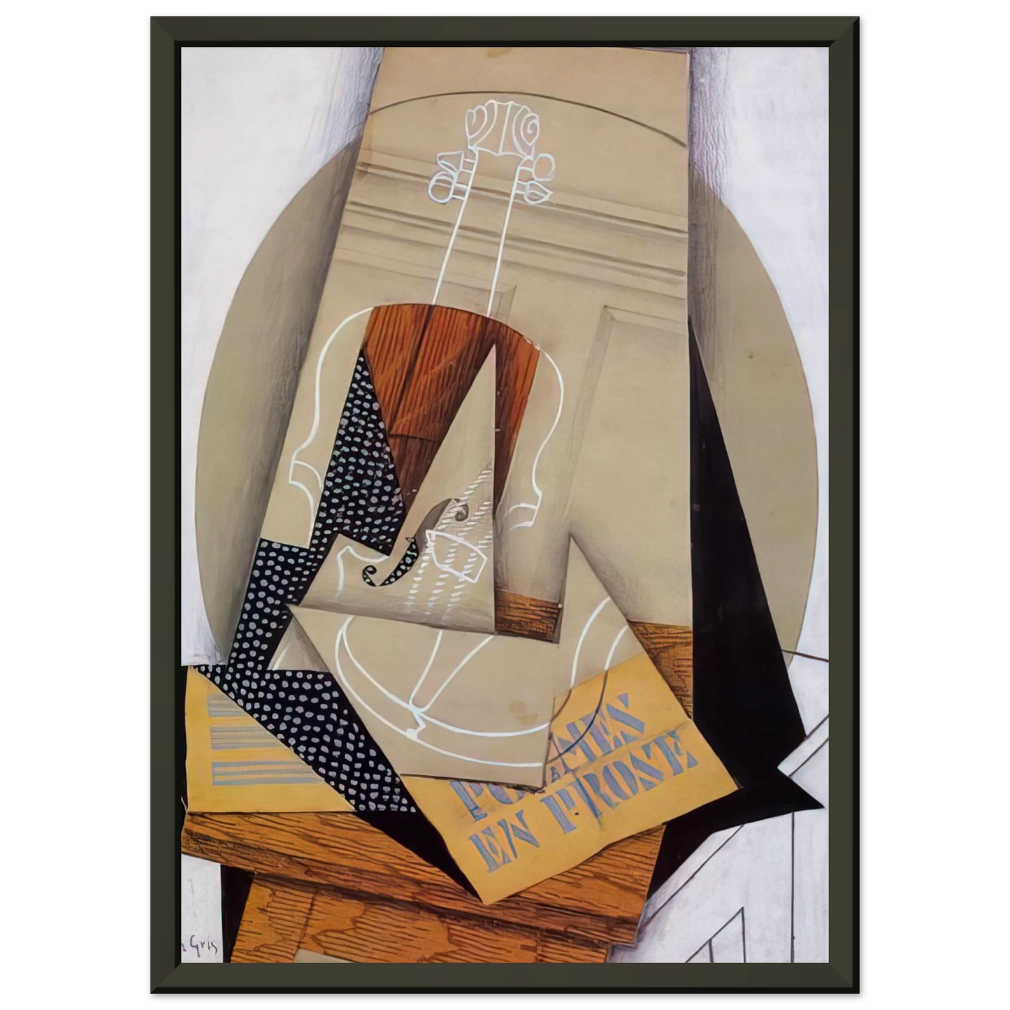 Juan Gris  COMPOSITION WITH VIOLIN Framed Art Print  - Aluminum Frame - 70x100 cm / 28x40 inches