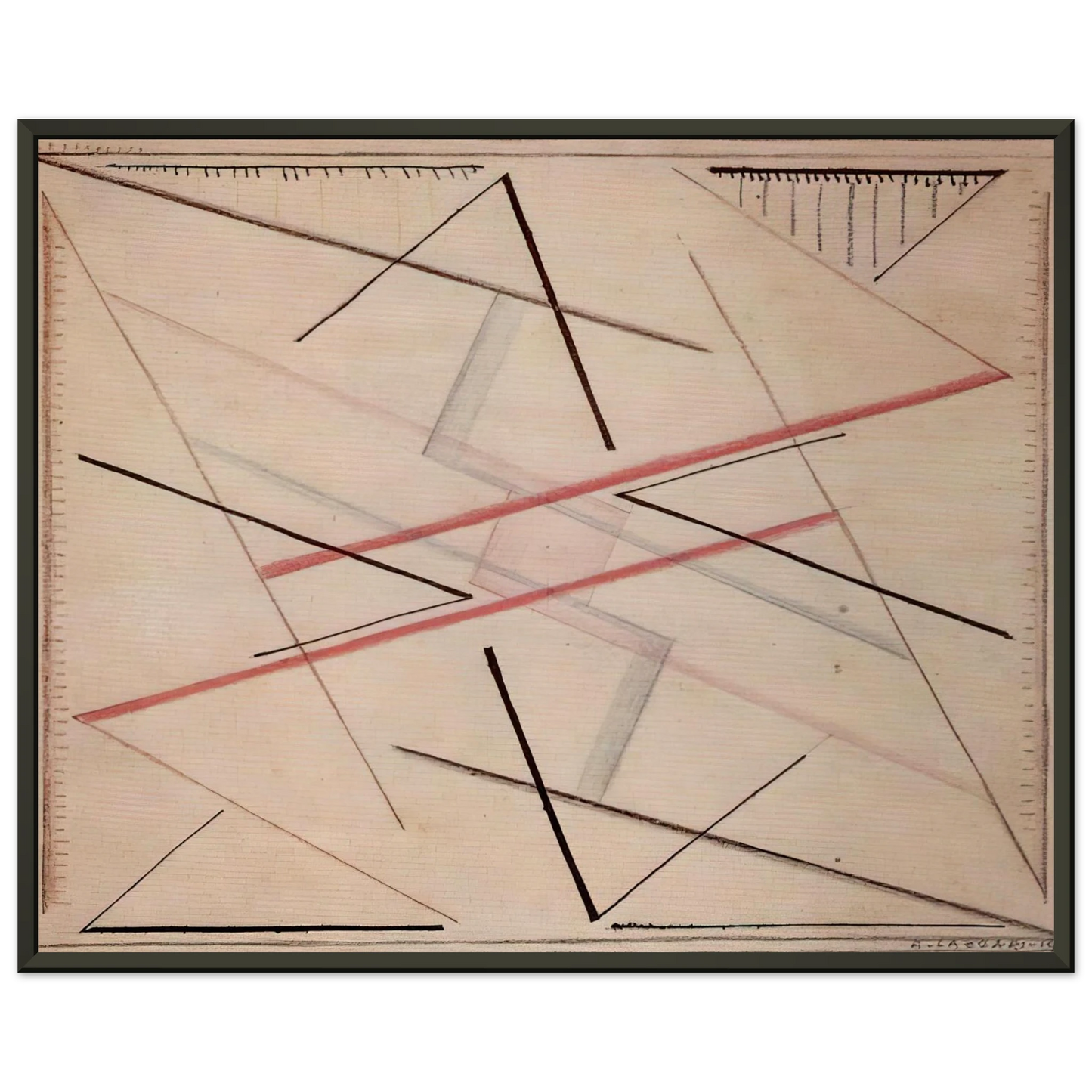 Bice Lazzari Astrazione di una linea n 2 disegno 1925 Framed Art Print - Aluminum Frame - 40x50 cm / 16x20 inches
