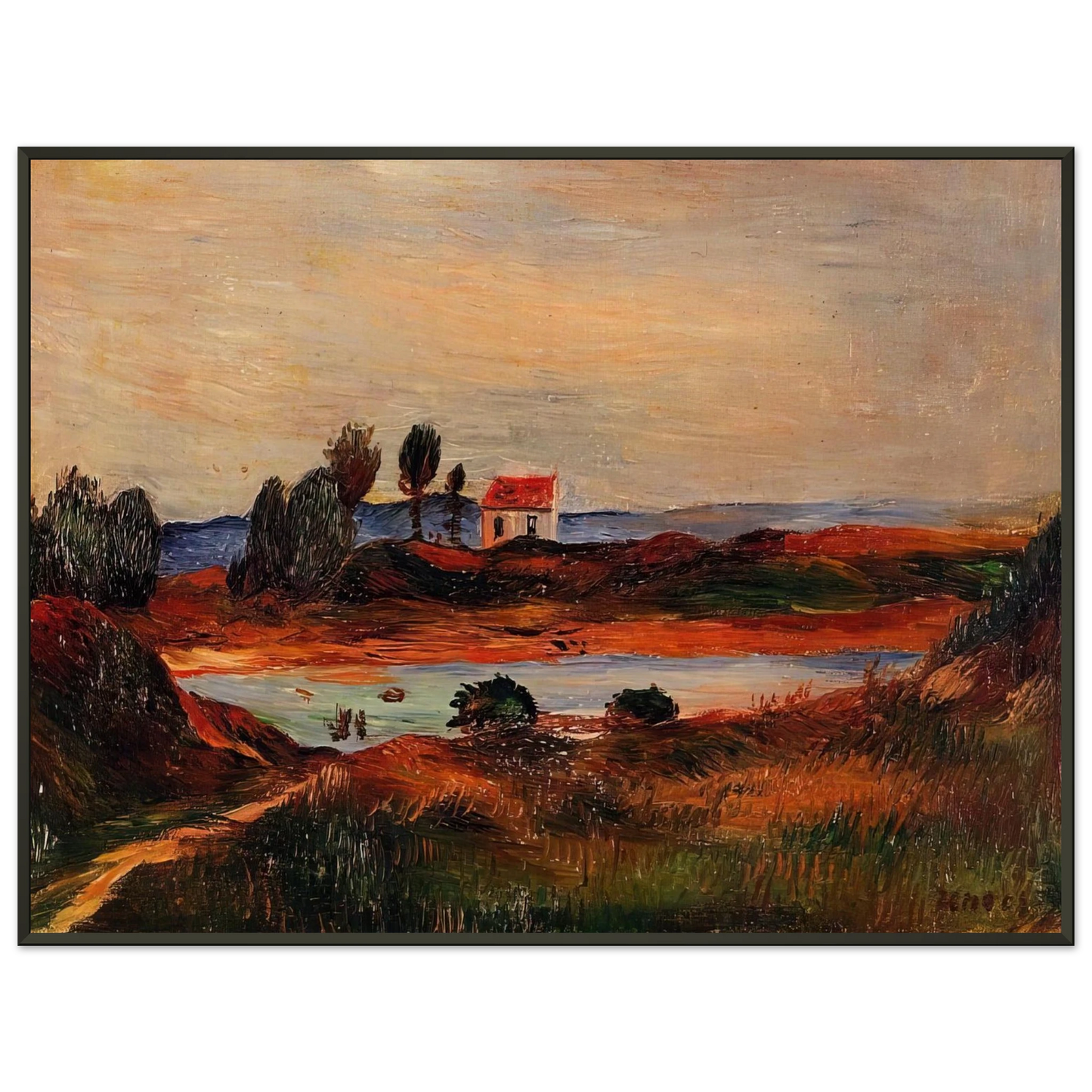 PierreAuguste Renoir View of Brittany Framed Art Print - Aluminum Frame - 70x100 cm / 28x40 inches