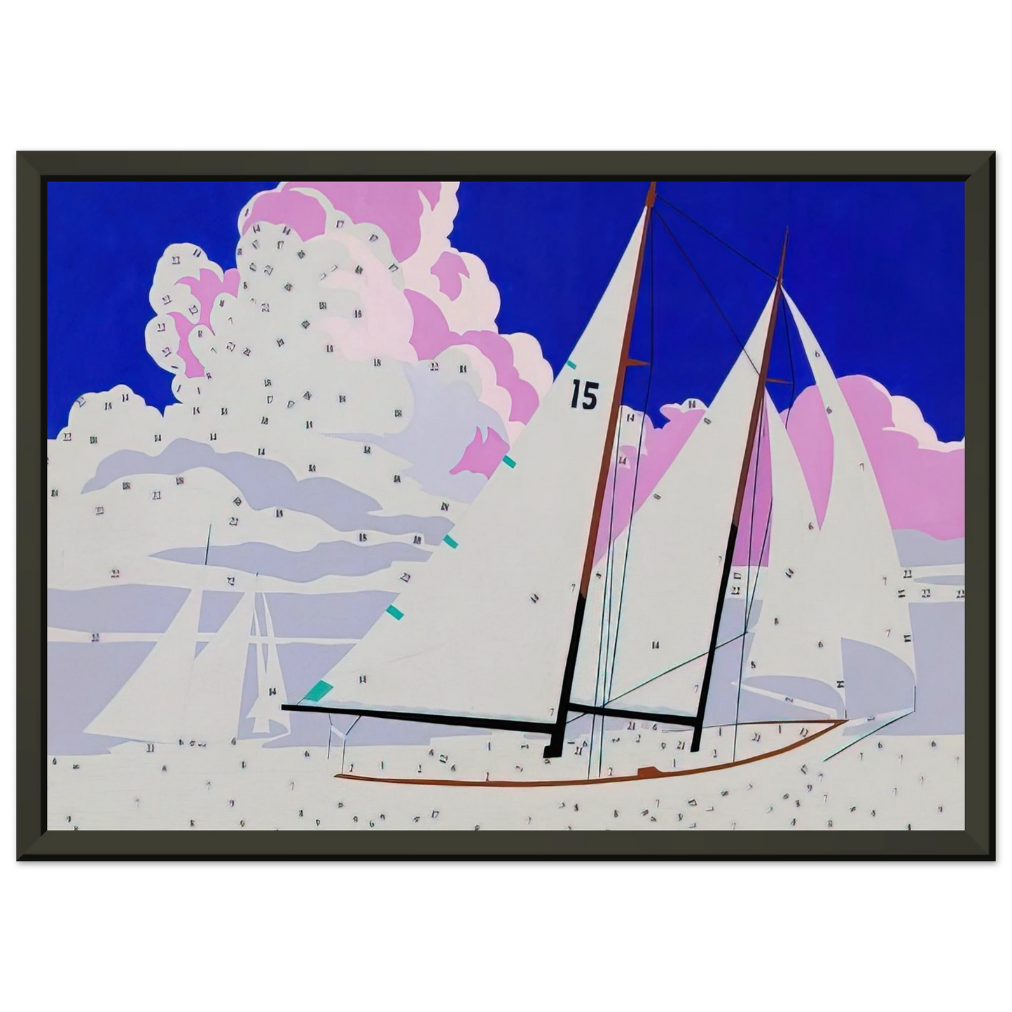 Andy Warhol Do It Yourself Sailboats Framed Art Print - Aluminum Frame - 70x100 cm / 28x40 inches