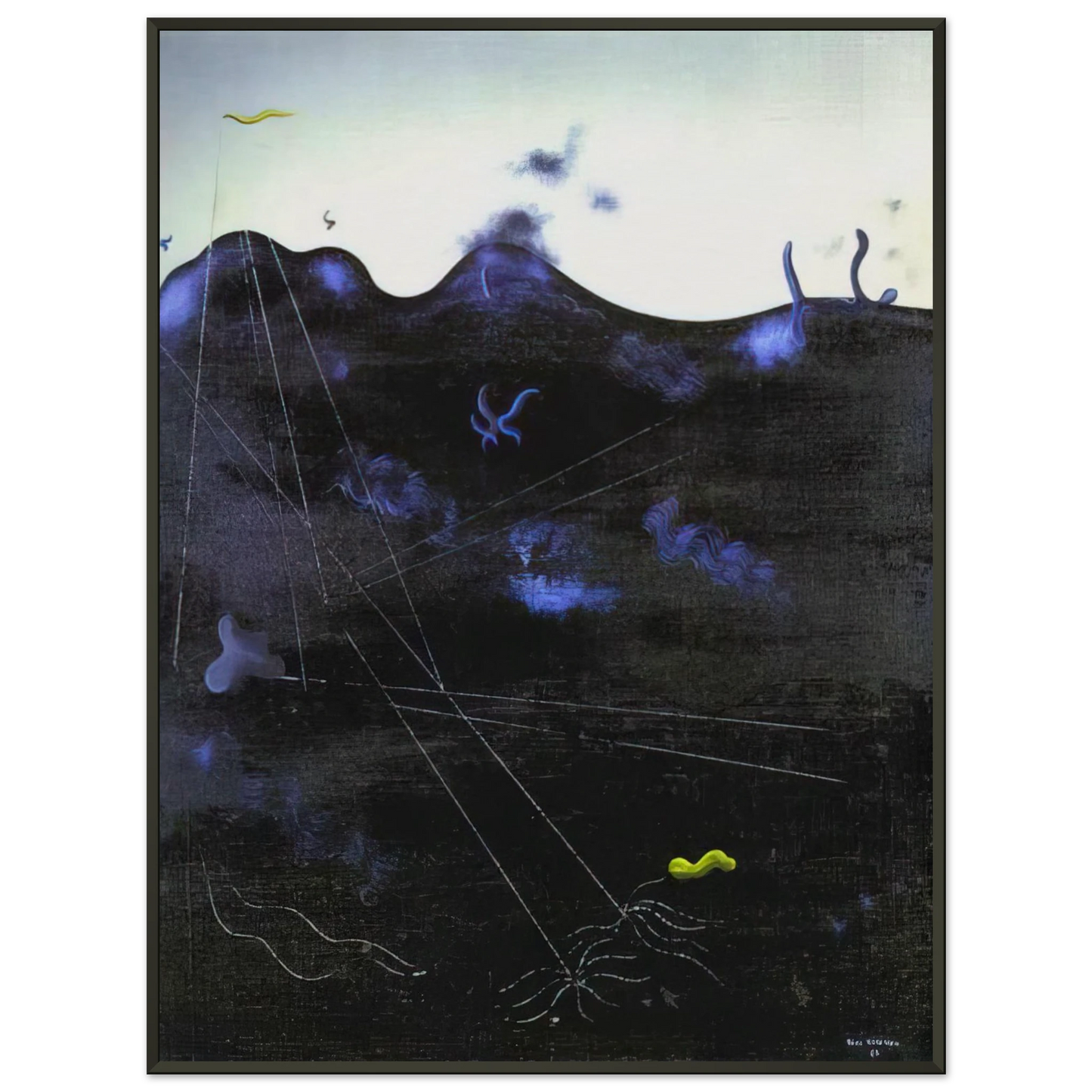 Yves Tanguy Blue Bed Framed Art Print - Aluminum Frame - 70x100 cm / 28x40 inches
