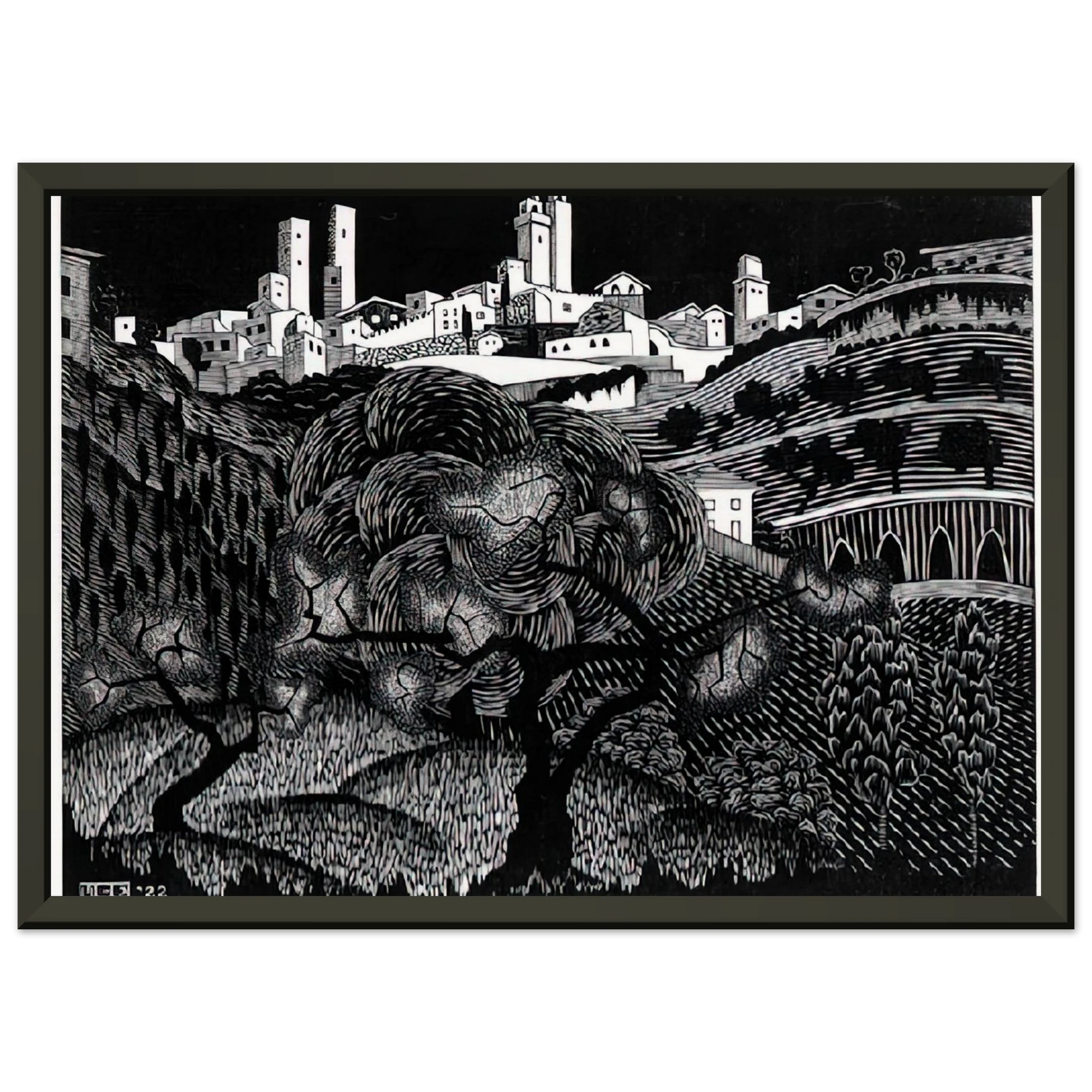 MC Escher  ESCHER 10 Framed Art Print  - Aluminum Frame - 40x50 cm / 16x20 inches