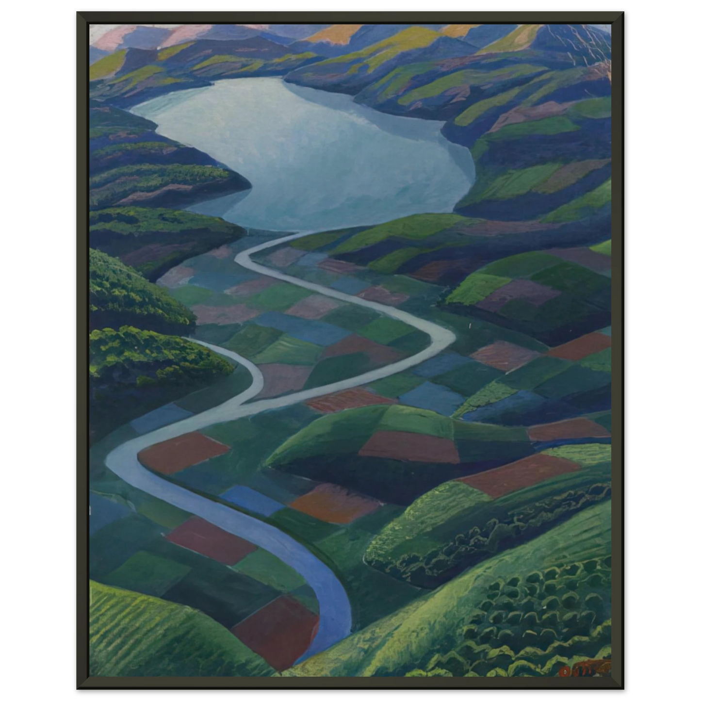 Gerardo Dottori Paesaggio Aereo 1936 Framed Art Print - Aluminum Frame - 40x50 cm / 16x20 inches