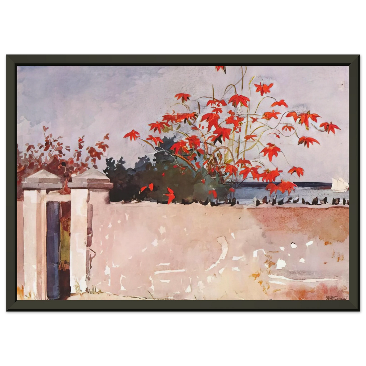 Winslow Homer A WALL NASSAU Framed Art Print - Aluminum Frame - 40x50 cm / 16x20 inches
