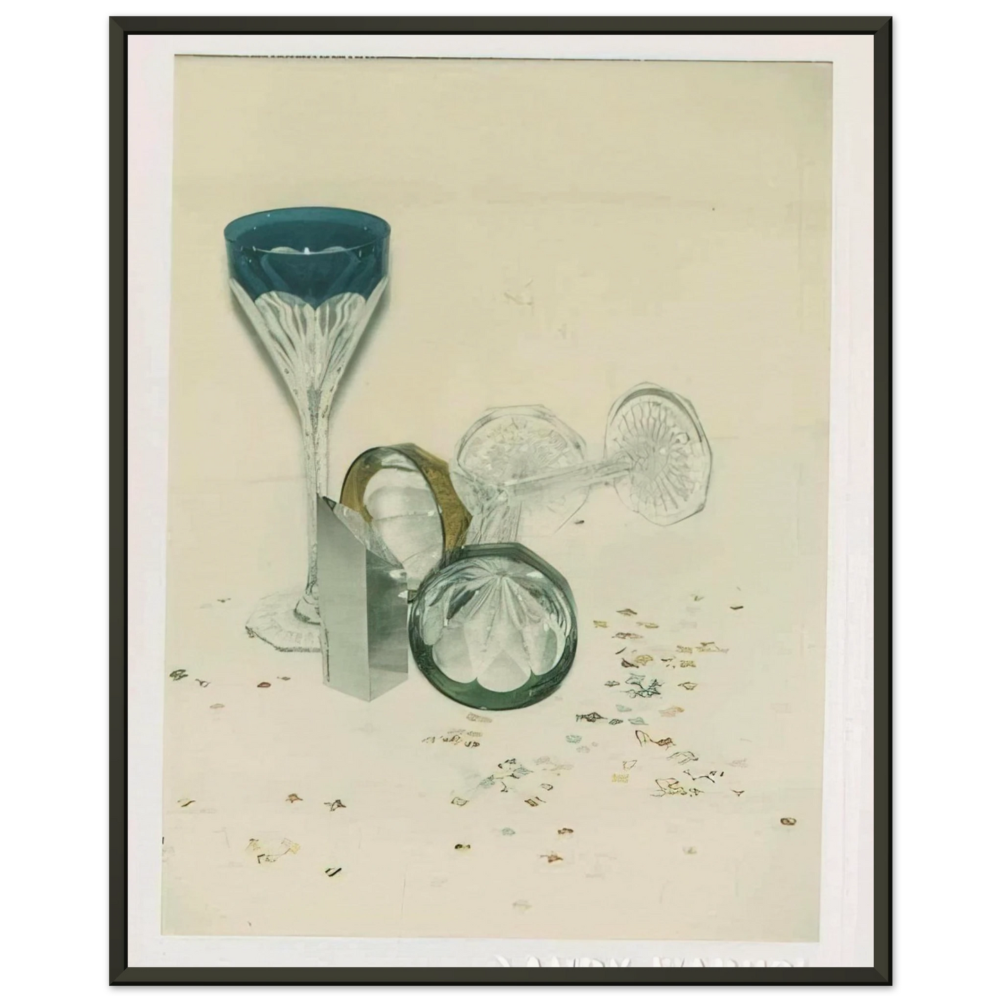 Andy Warhol Committee 2000 Champagne Glasses Framed Art Print - Aluminum Frame - 70x100 cm / 28x40 inches