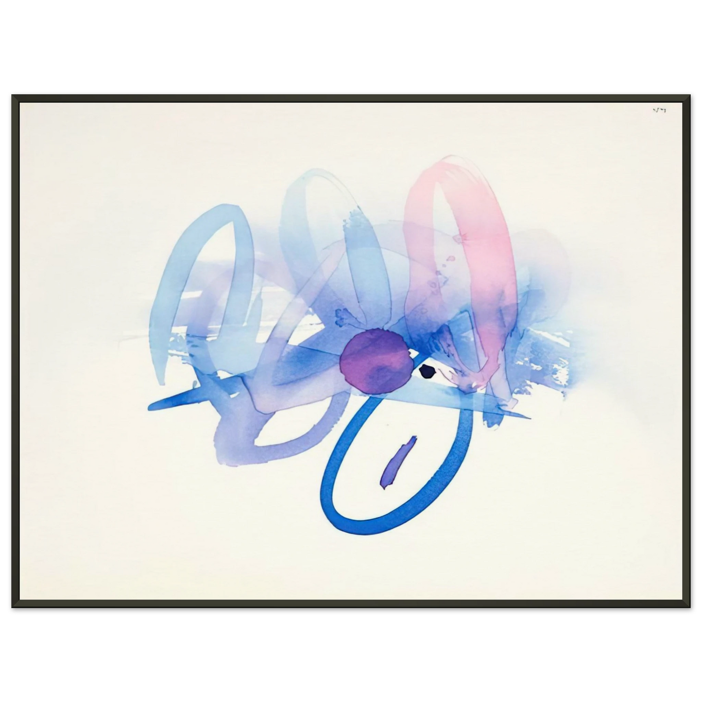 Luis Feito UNTITLED PURPLE PINK AND BLUE Framed Art Print - Aluminum Frame - 40x50 cm / 16x20 inches
