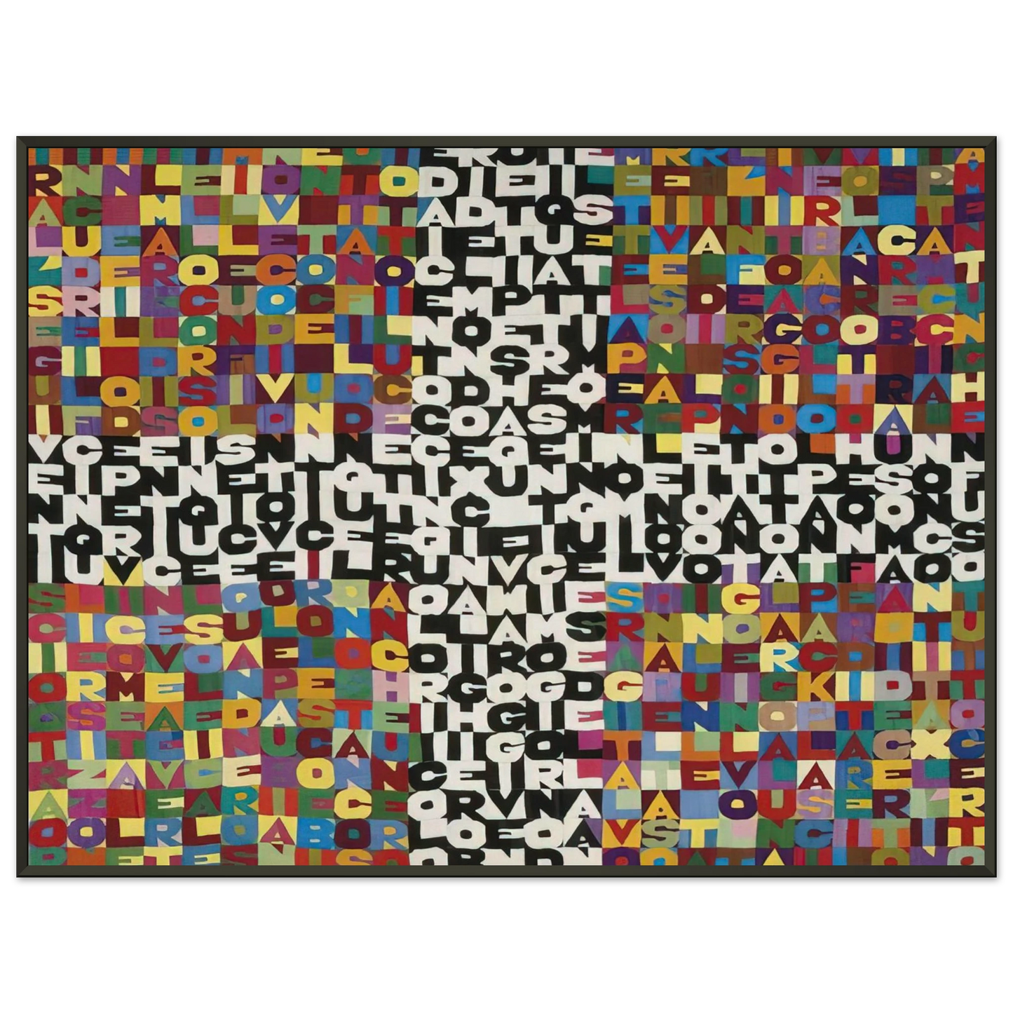Alighiero Boetti OGGI VENTICINQUESIMO GIORNO DEL SETTIMO MESE 1988 Framed Art Print - Aluminum Frame - 40x50 cm / 16x20 inches